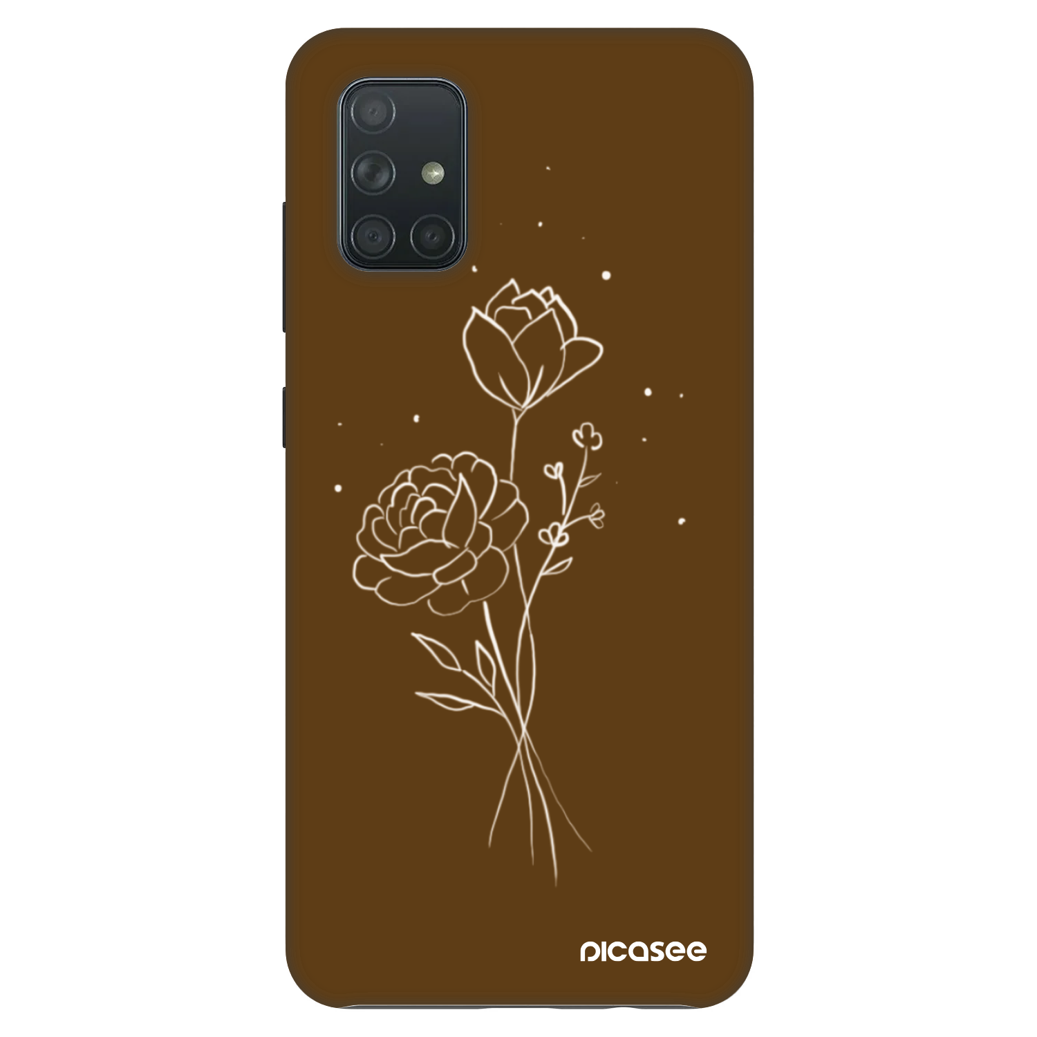 Picasee Fashion Case za Samsung Galaxy A71 A715F - Brown flowers