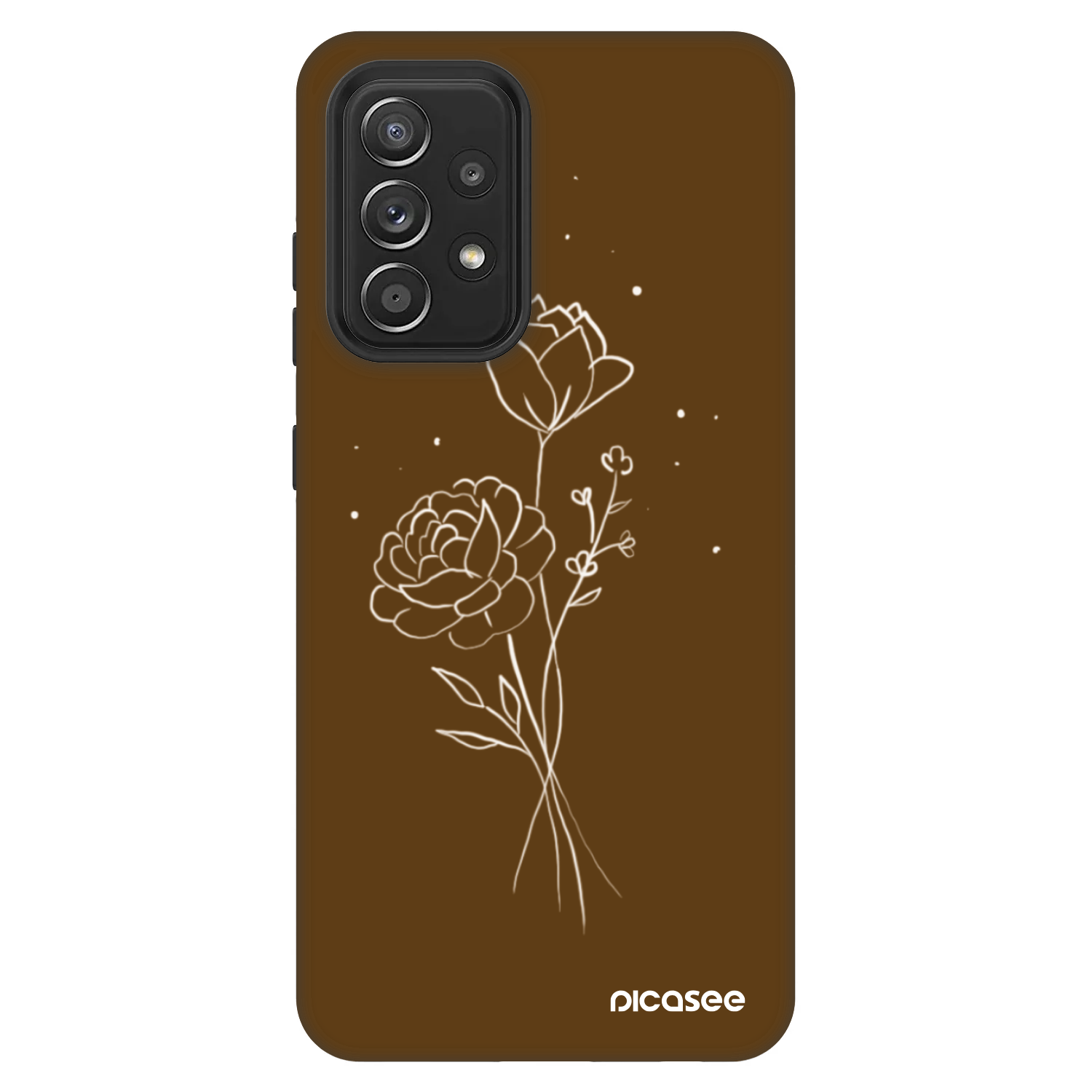 Picasee Fashion Case za Samsung Galaxy A52s 5G A528B - Brown flowers