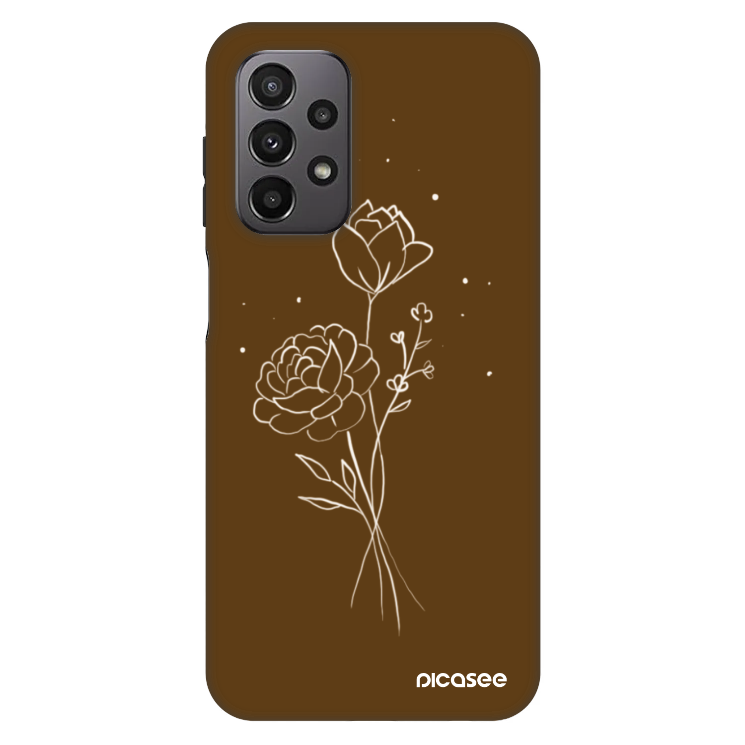 Picasee Fashion Case za Samsung Galaxy A23 A235F 4G - Brown flowers