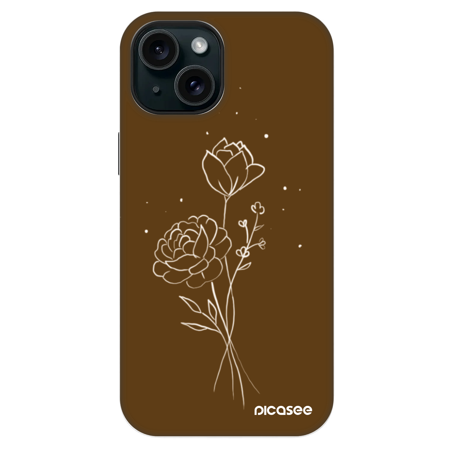 Picasee Fashion Case MagSafe za Apple iPhone 13 - Brown flowers