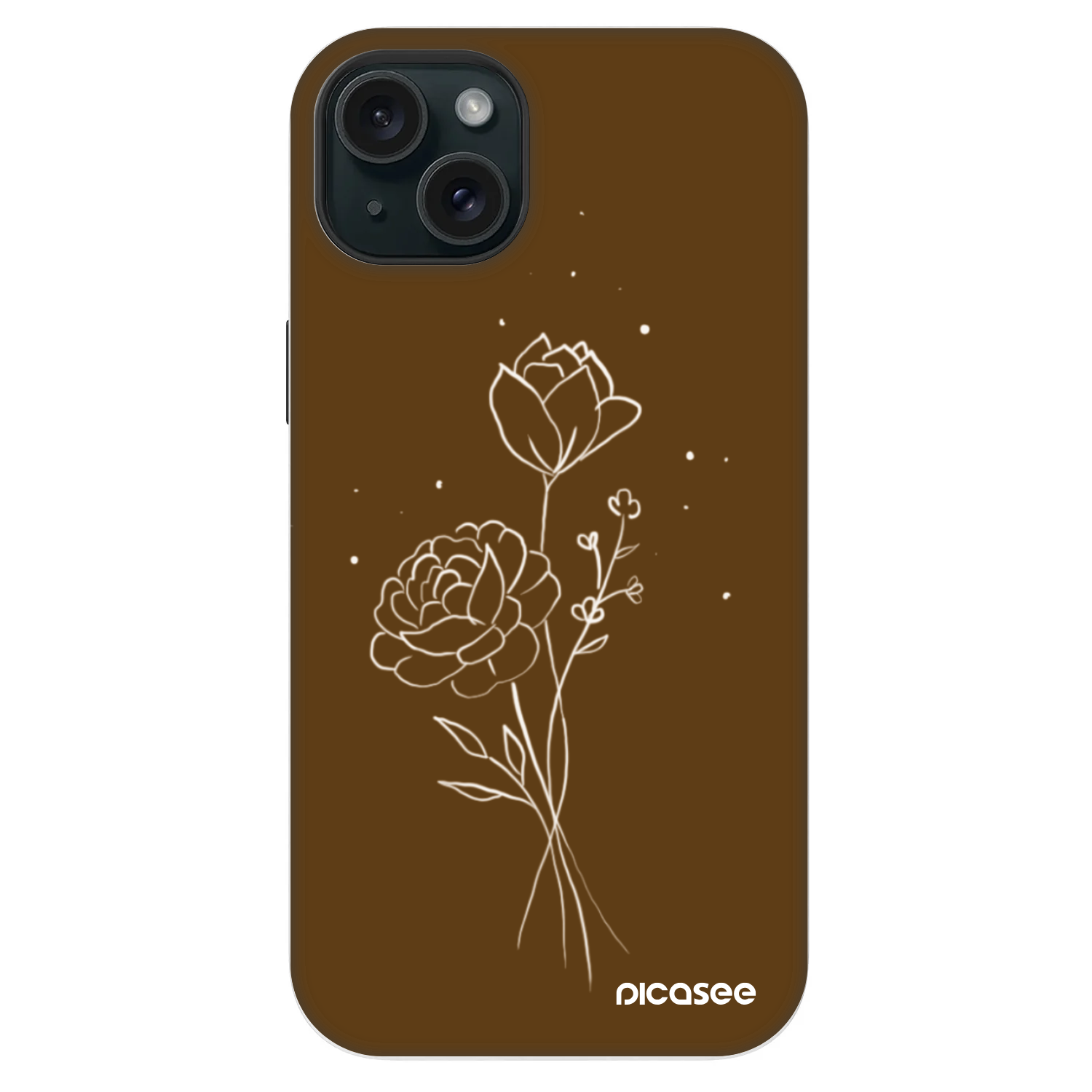 Picasee Fashion Case MagSafe za Apple iPhone 14 Plus - Brown flowers