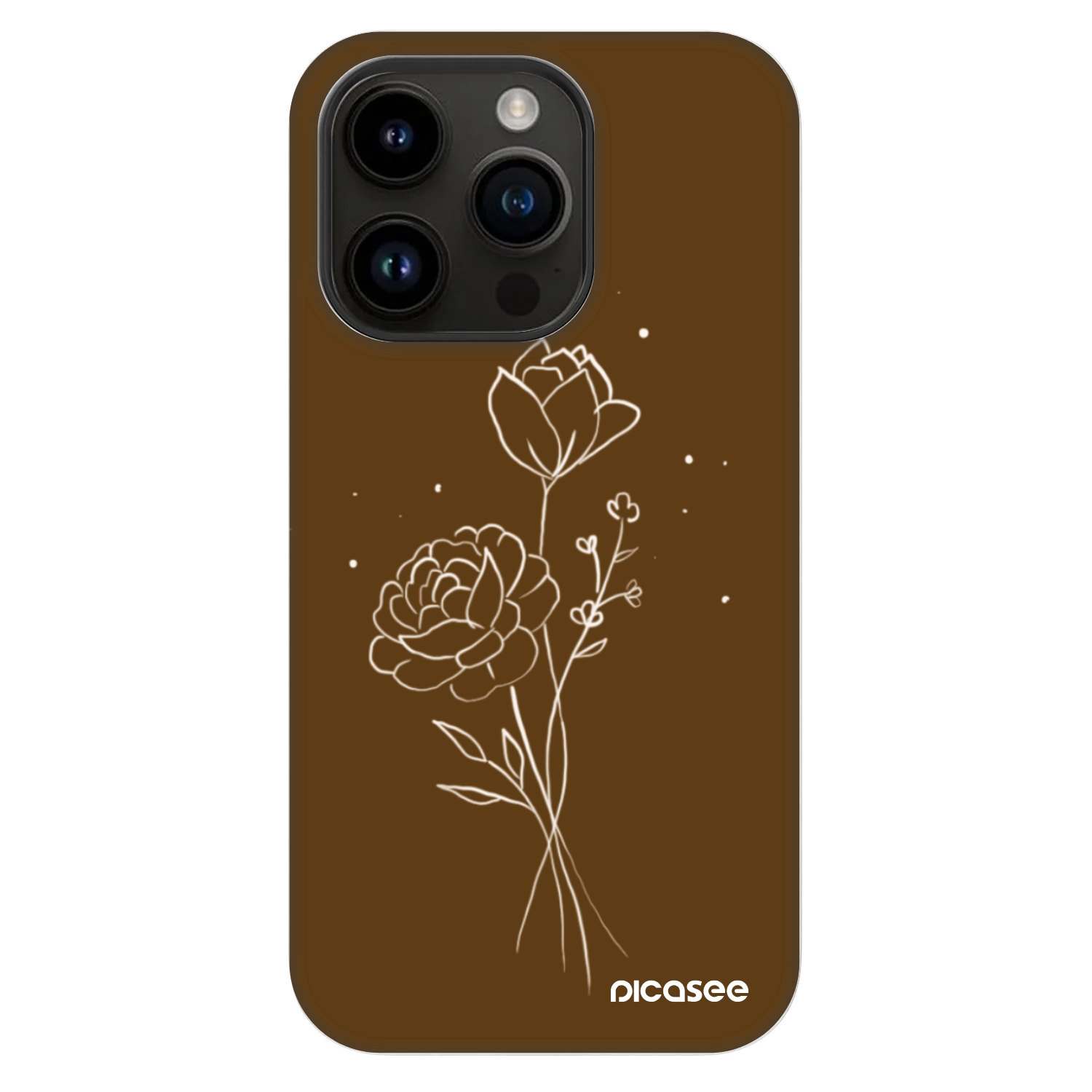 Picasee Fashion Case MagSafe za Apple iPhone 14 Pro - Brown flowers