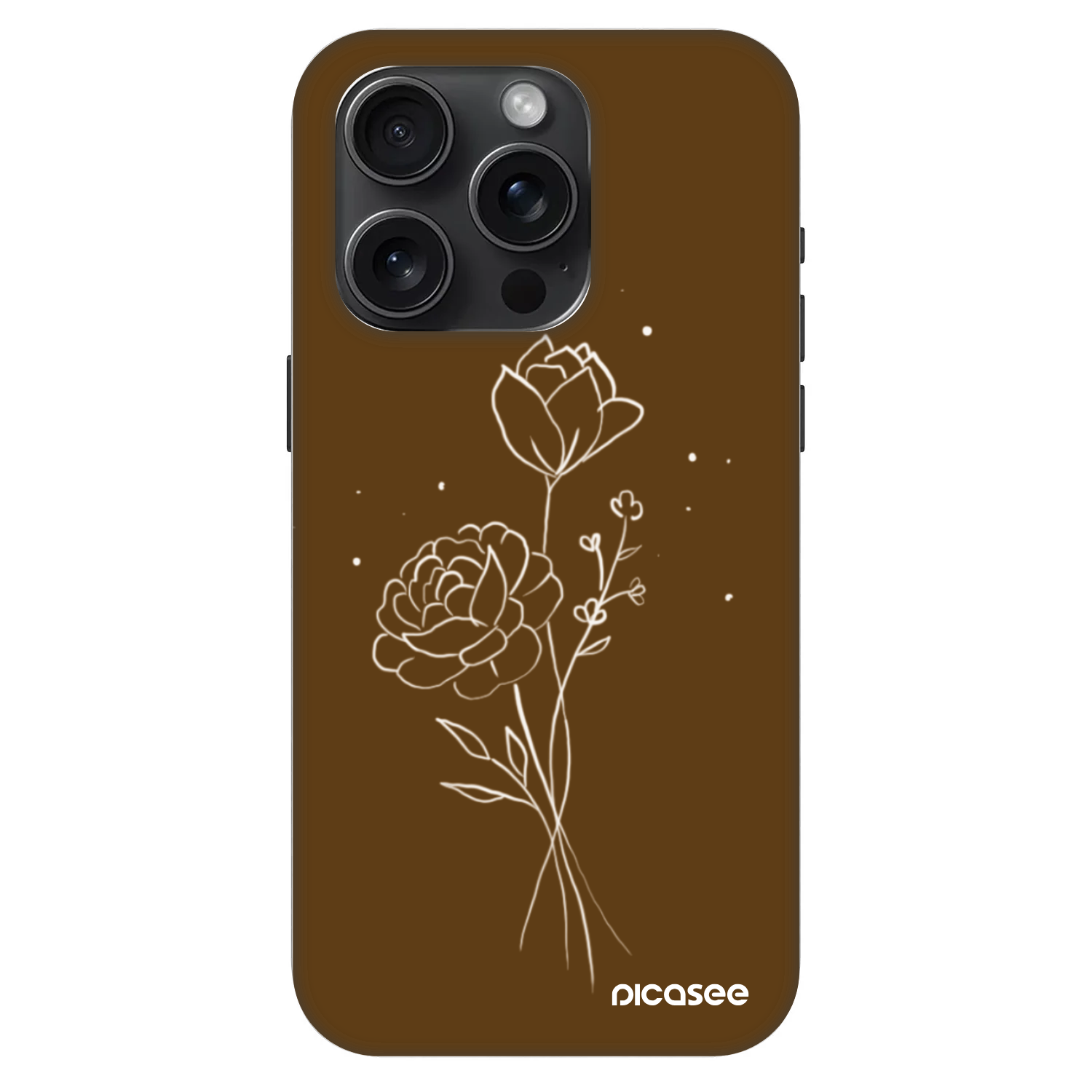 Picasee Fashion Case MagSafe za Apple iPhone 15 Pro - Brown flowers