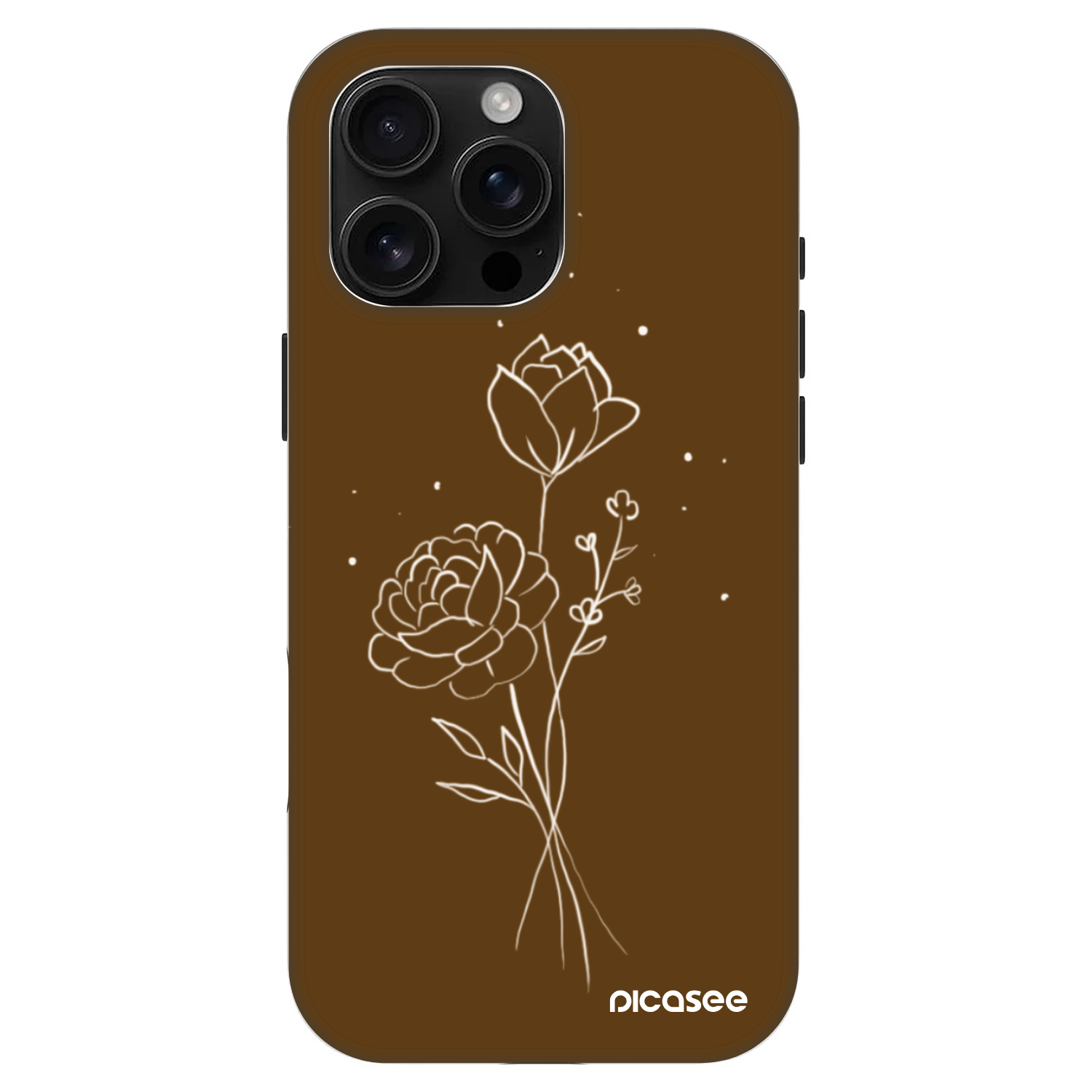 Picasee Fashion Case MagSafe za Apple iPhone 16 Pro Max - Brown flowers