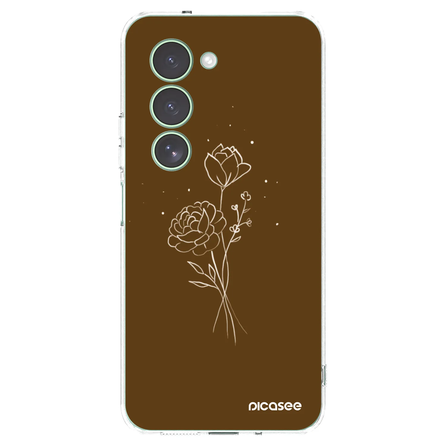 Picasee silikonski prozorni ovitek za Xiaomi Redmi 15 5G - Brown flowers