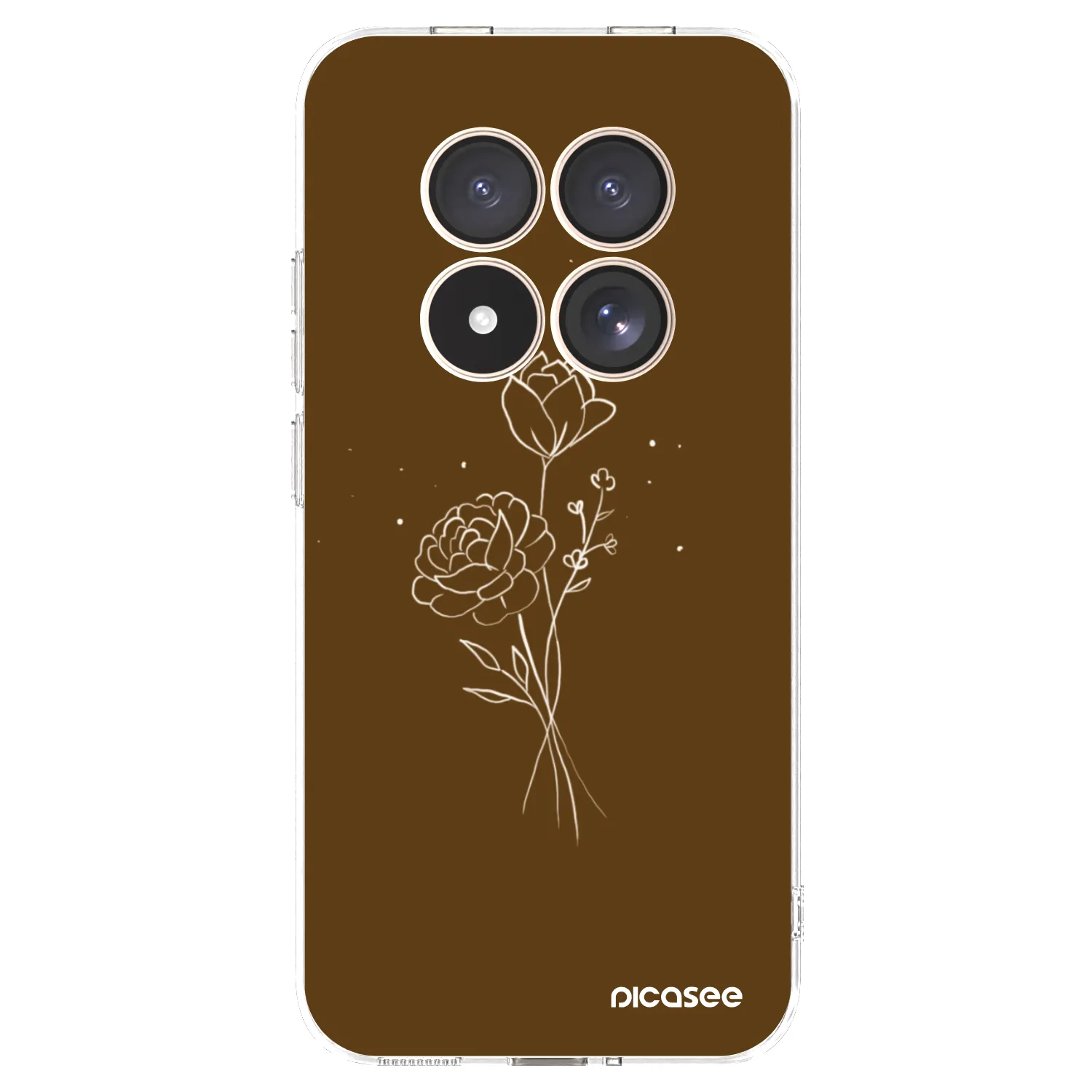 Picasee silikonski prozorni ovitek za Xiaomi Redmi Note 15 Pro 4G - Brown flowers