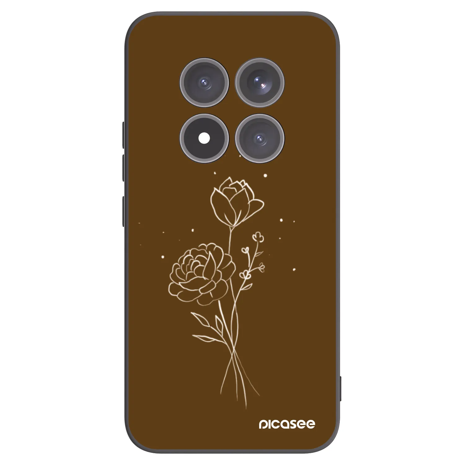 Picasee silikonski črni ovitek za Xiaomi Redmi Note 15 Pro+ - Brown flowers