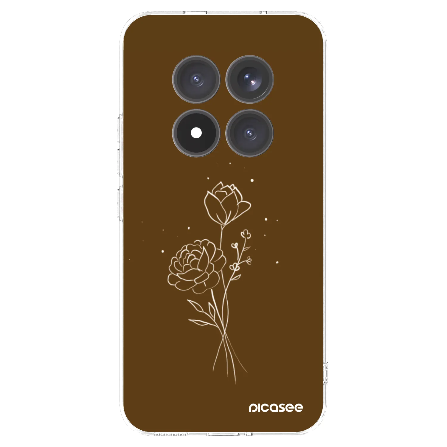 Picasee silikonski prozorni ovitek za Xiaomi Redmi Note 15 Pro+ - Brown flowers
