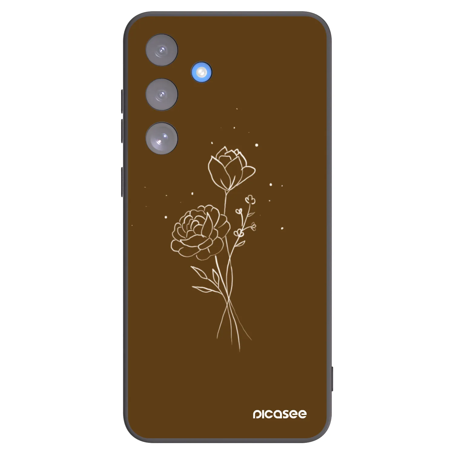 Picasee silikonski črni ovitek za Samsung Galaxy S25 FE 5G - Brown flowers