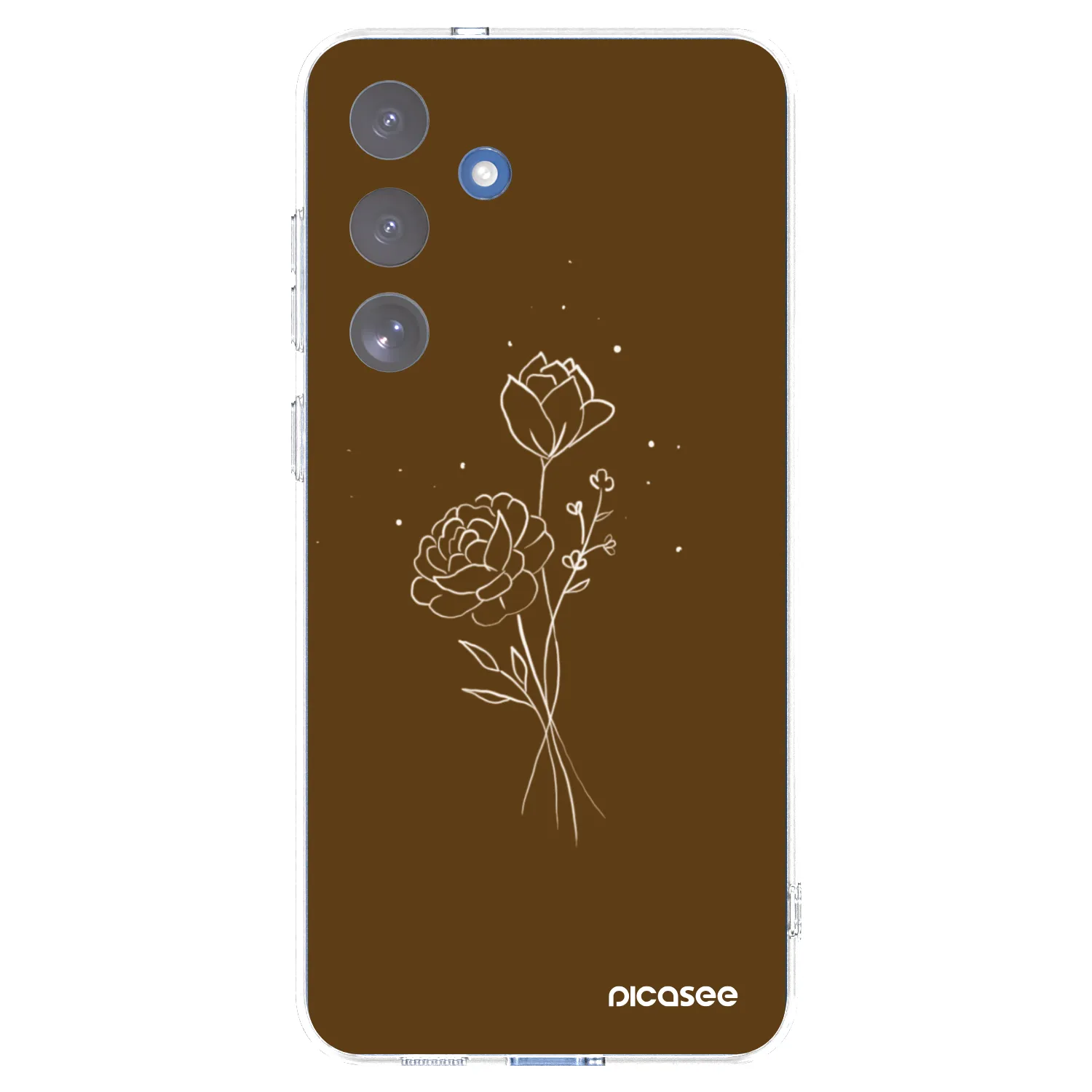 Picasee silikonski prozorni ovitek za Samsung Galaxy S25 FE 5G - Brown flowers