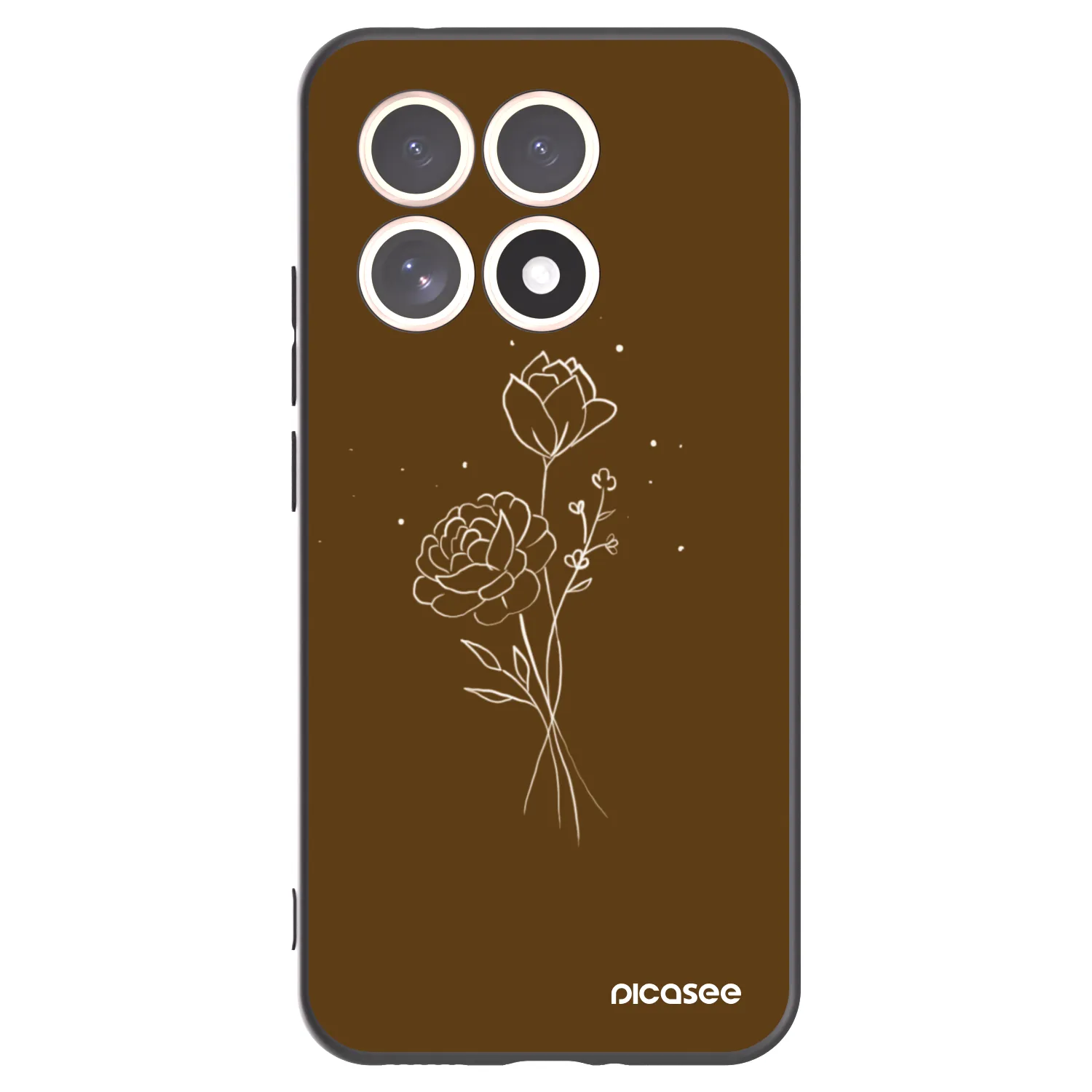 Picasee silikonski črni ovitek za Xiaomi 15T - Brown flowers