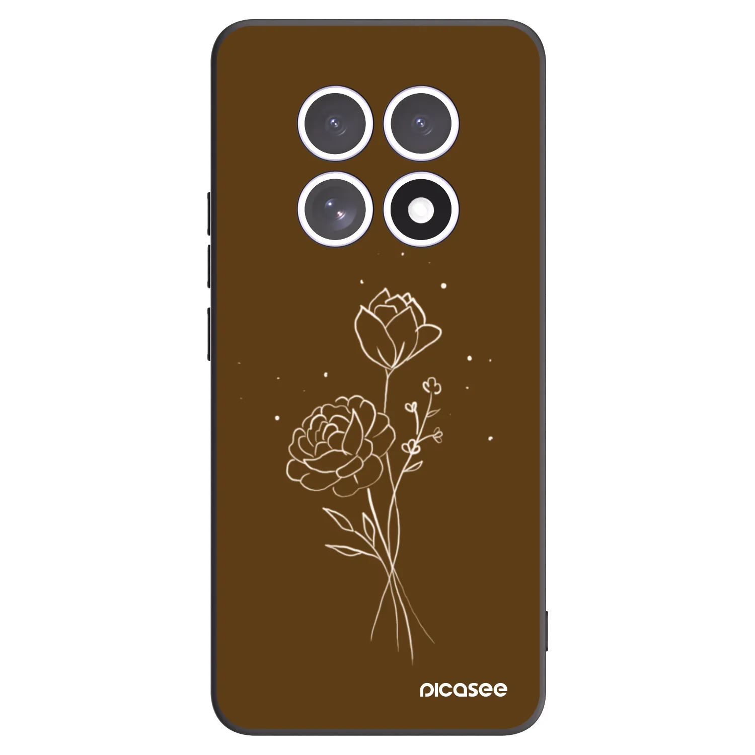 Picasee silikonski črni ovitek za Xiaomi Redmi Note 15 - Brown flowers