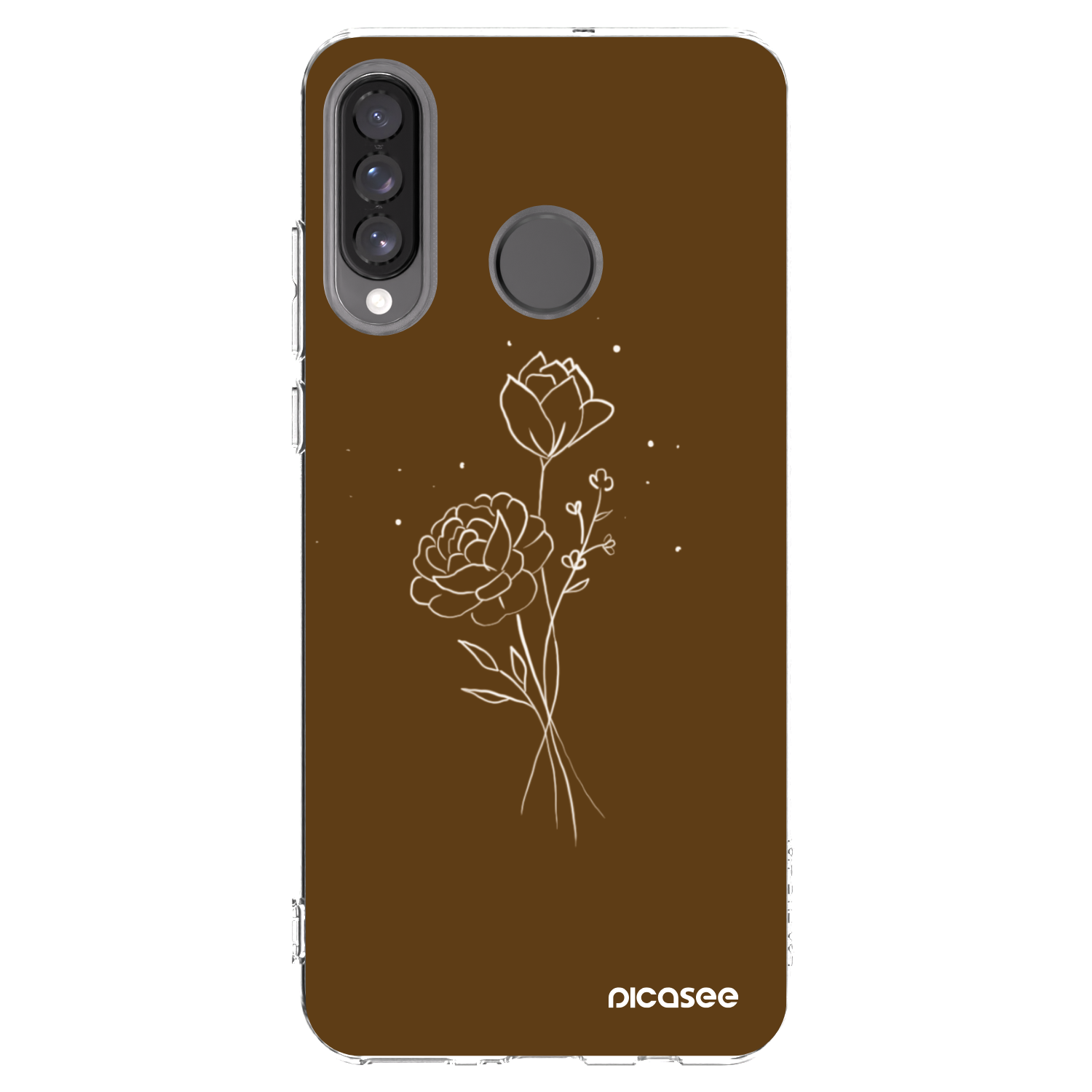 Picasee silikonski prozorni ovitek za Huawei P30 Lite - Brown flowers