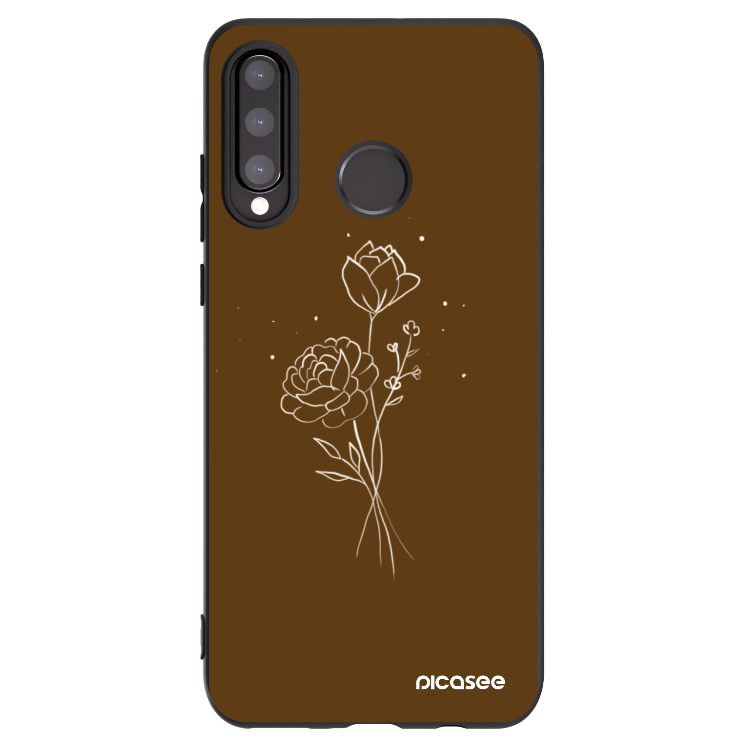 Picasee silikonski črni ovitek za Huawei P30 Lite - Brown flowers