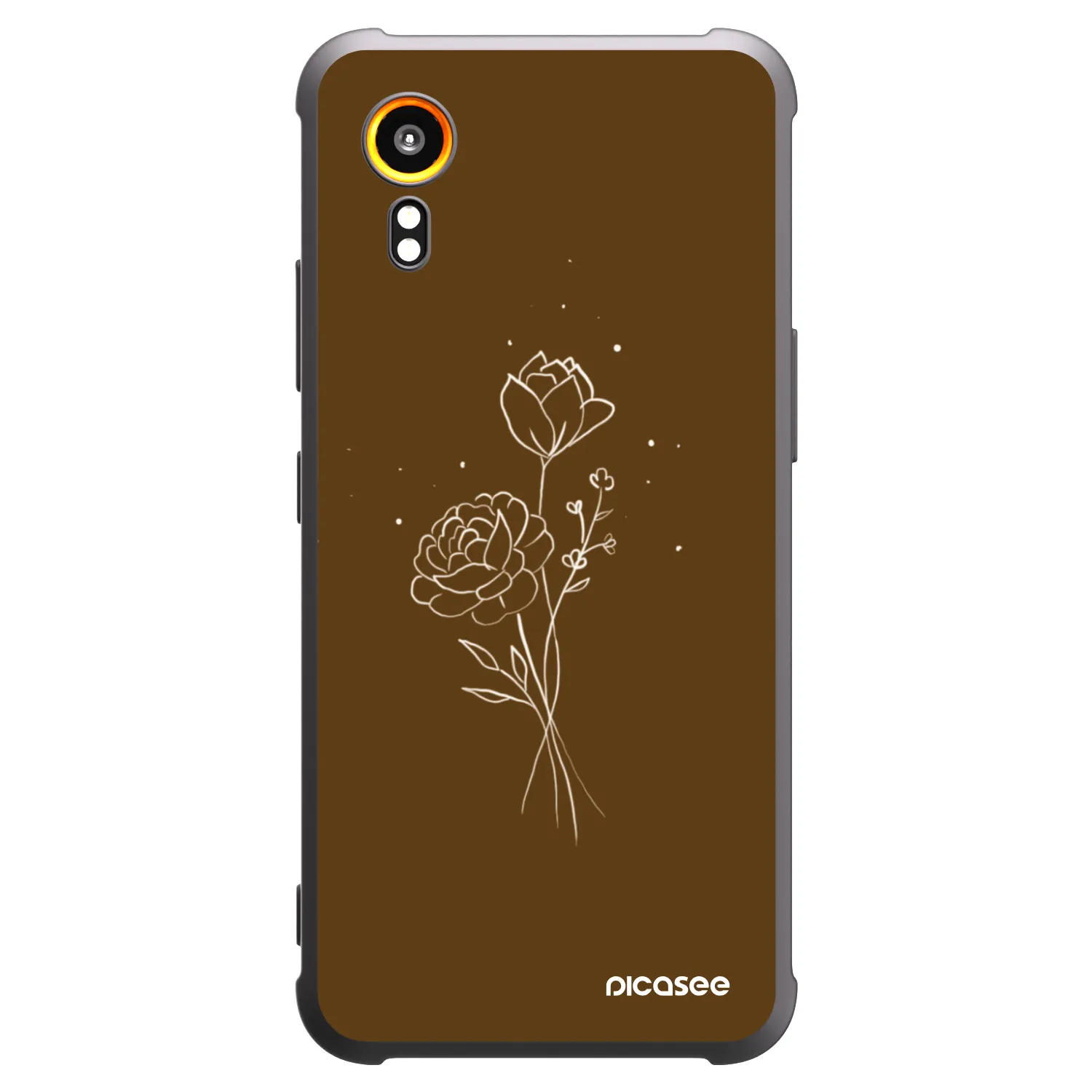 Picasee silikonski črni ovitek za Samsung Galaxy Xcover 7 - Brown flowers
