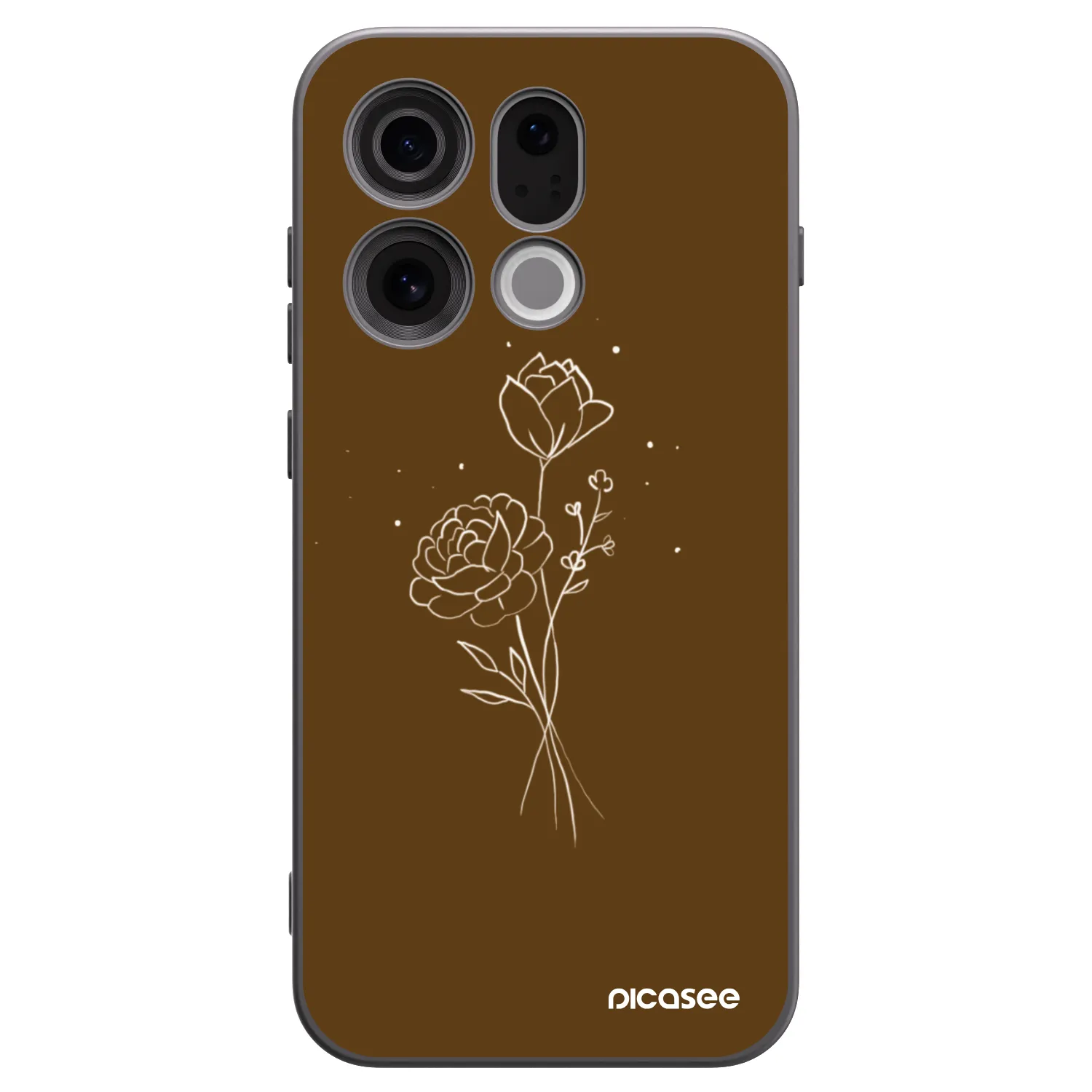 Picasee silikonski črni ovitek za OPPO Find X9 - Brown flowers