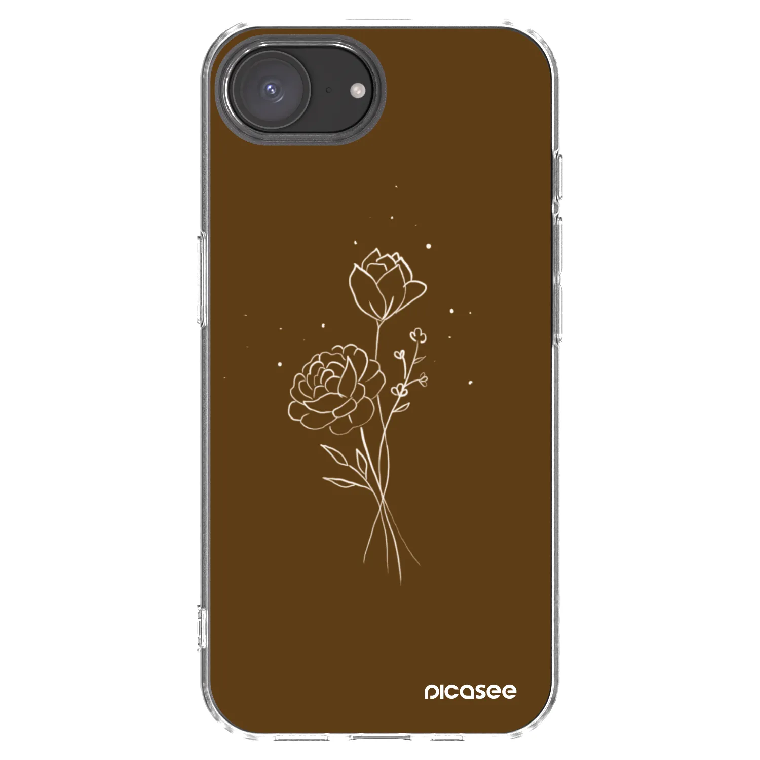 Picasee silikonski prozorni ovitek za Apple iPhone 17e - Brown flowers