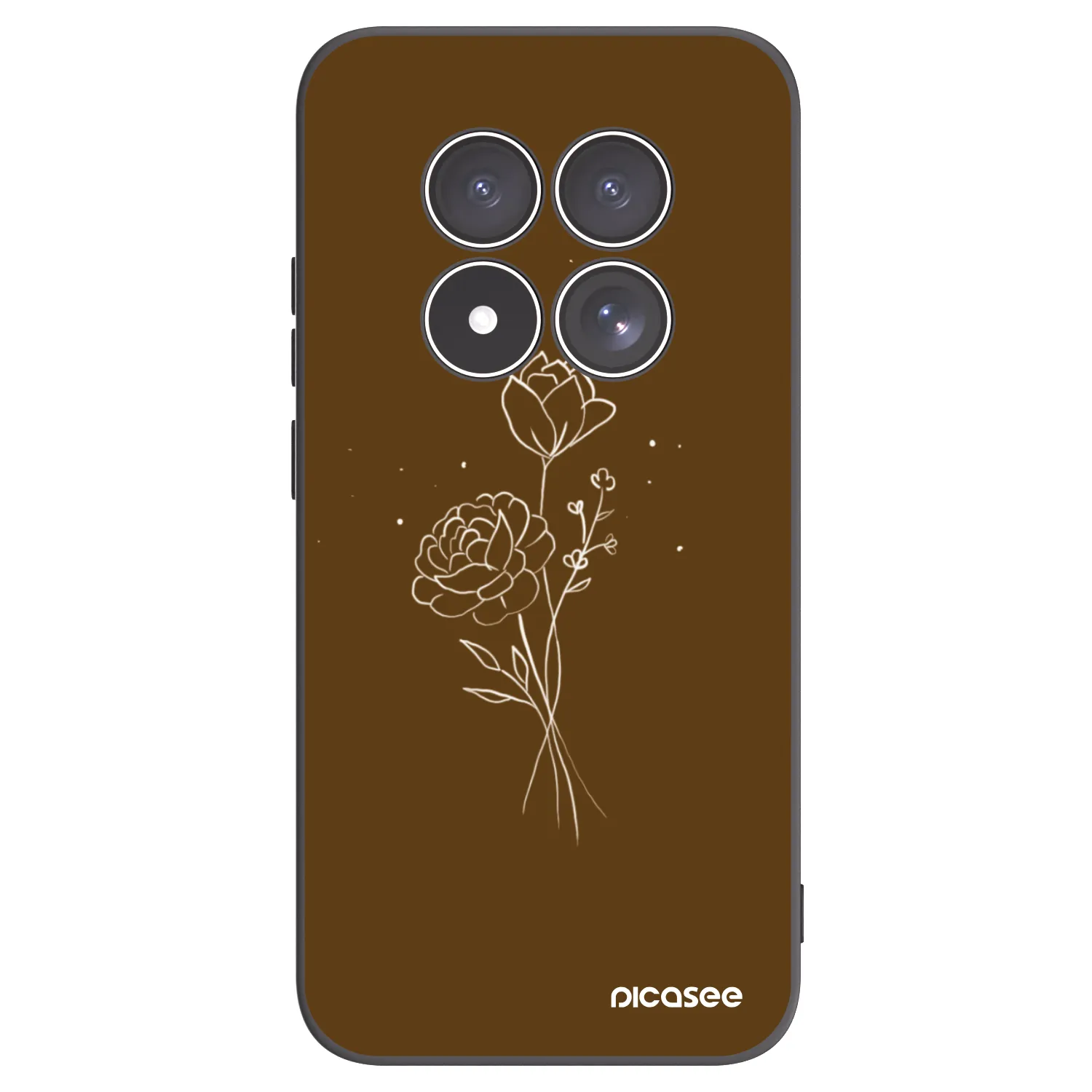 Picasee silikonski črni ovitek za Xiaomi Redmi Note 15 Pro 5G - Brown flowers