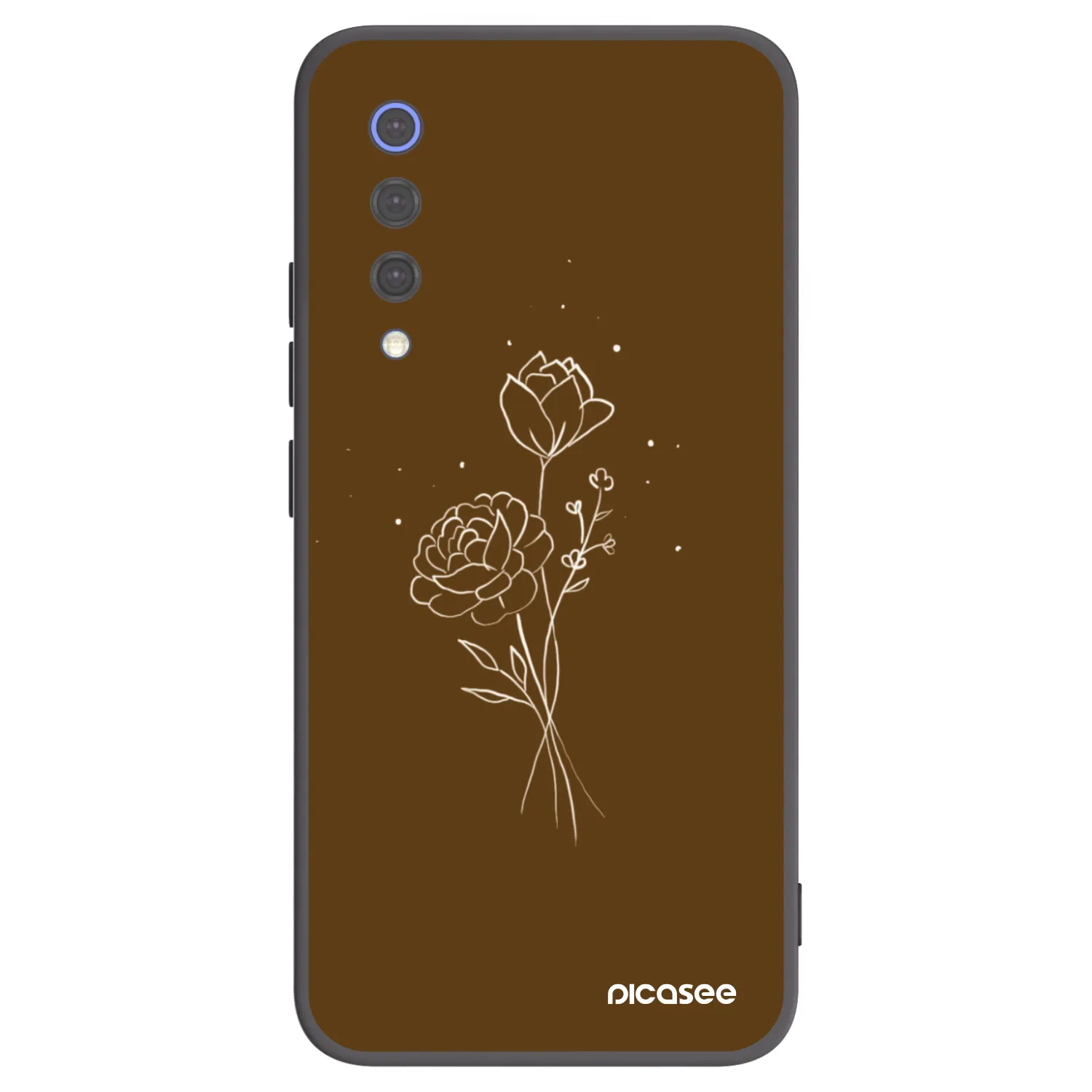 Picasee silikonski črni ovitek za Xiaomi Mi 9 SE - Brown flowers