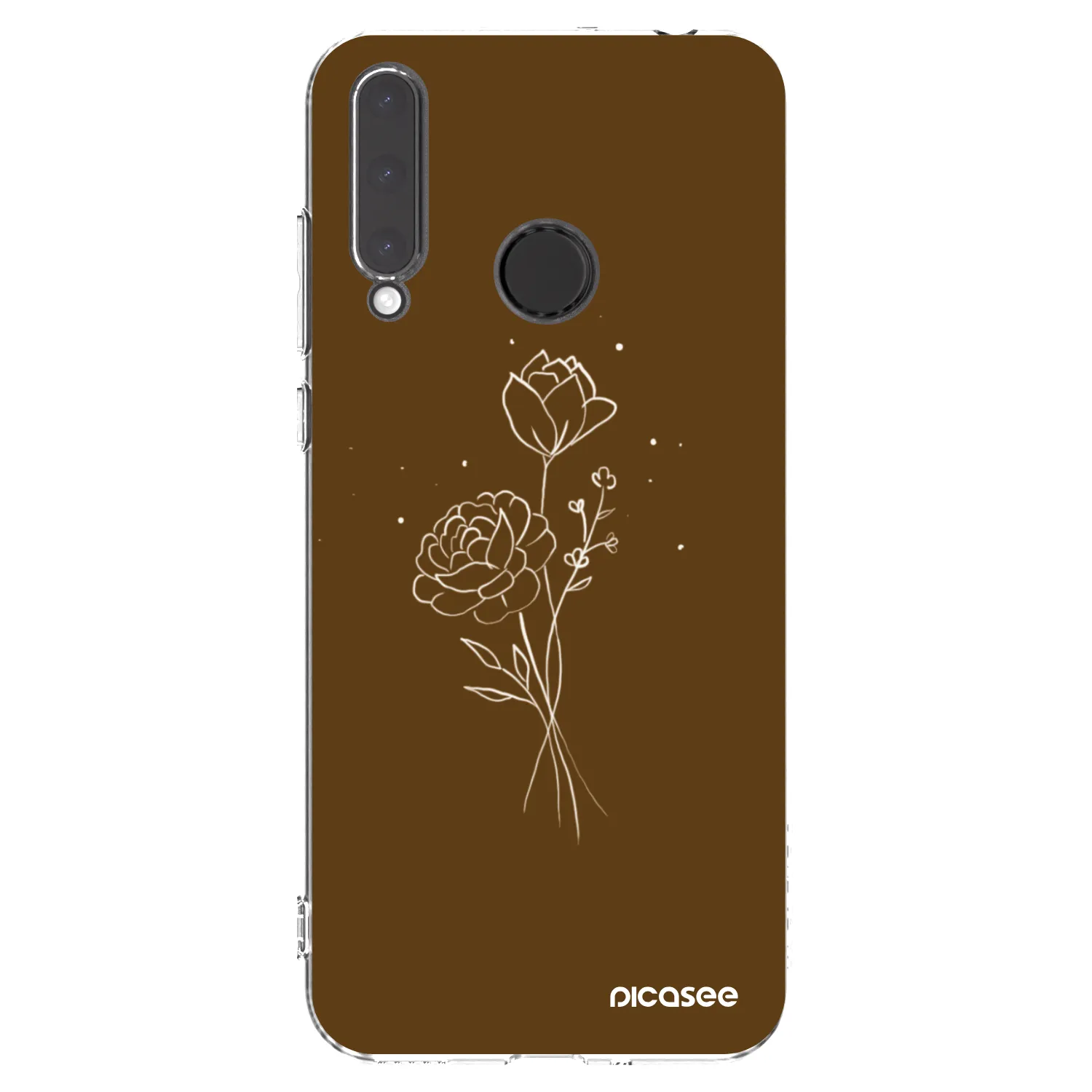 Picasee silikonski prozorni ovitek za Honor 20 Lite - Brown flowers