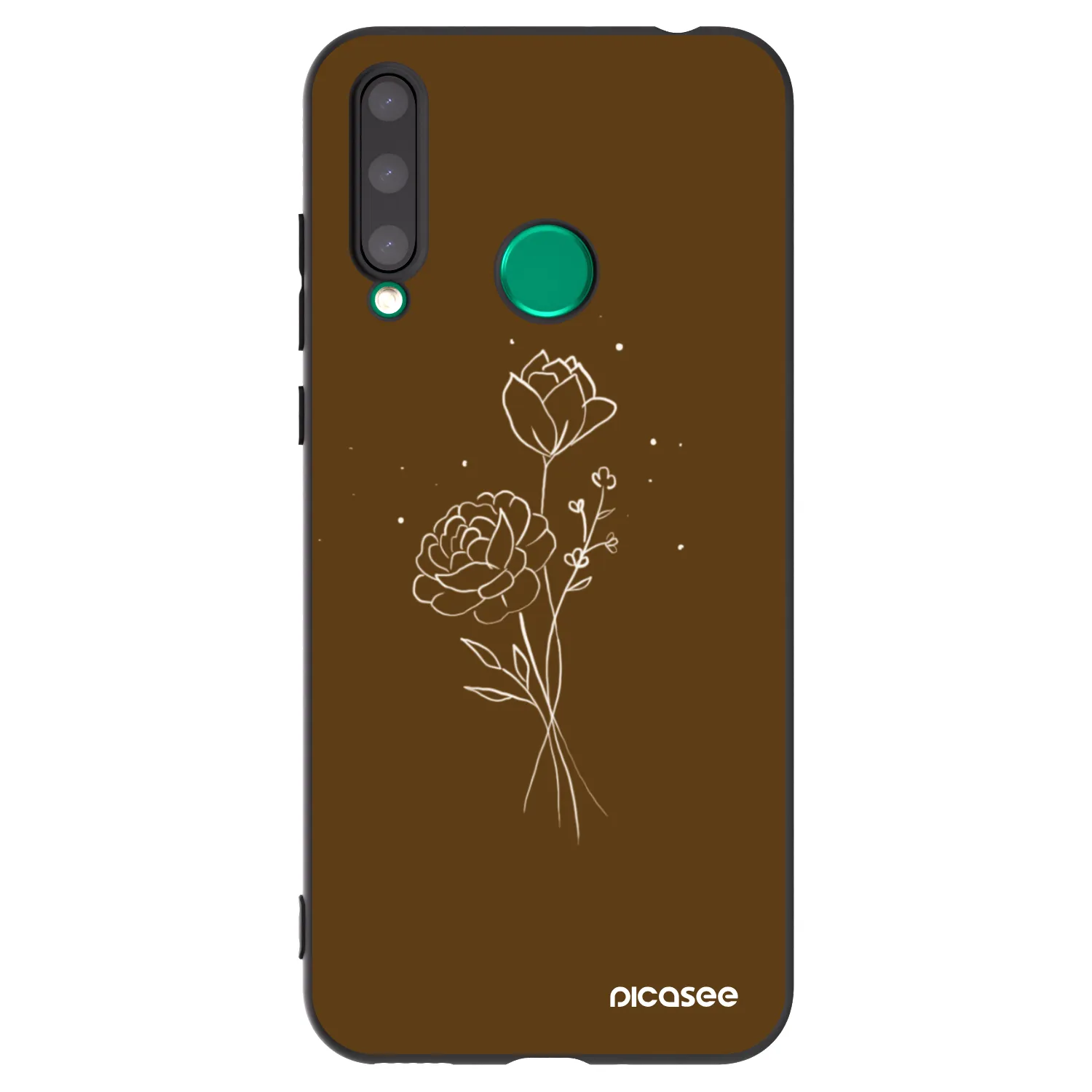 Picasee silikonski črni ovitek za Honor 20 Lite - Brown flowers