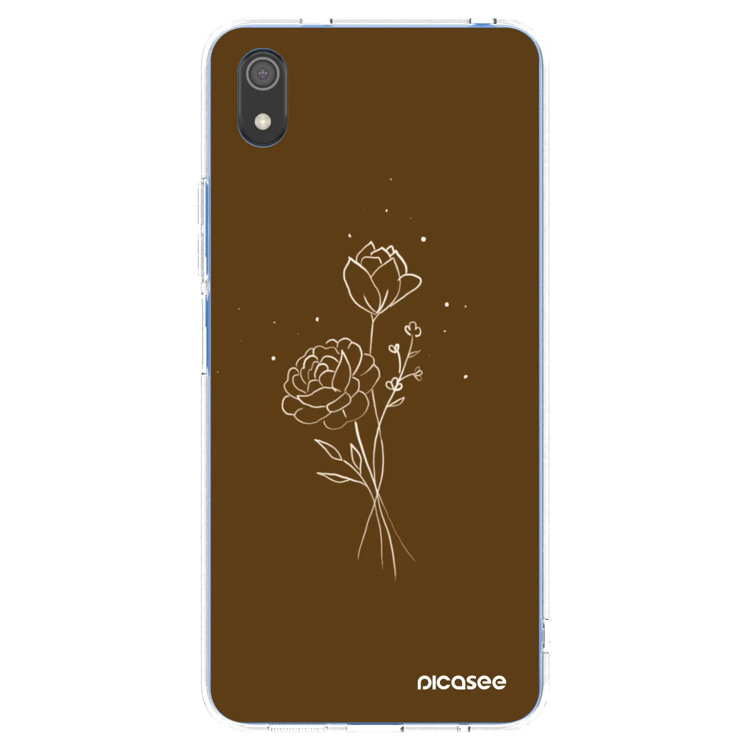Picasee silikonski prozorni ovitek za Xiaomi Redmi 7A - Brown flowers