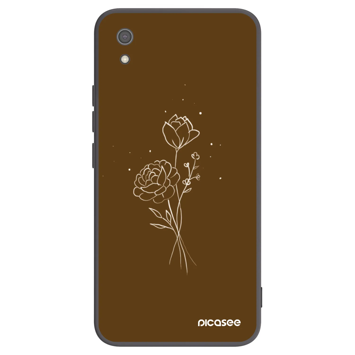 Picasee silikonski črni ovitek za Xiaomi Redmi 7A - Brown flowers