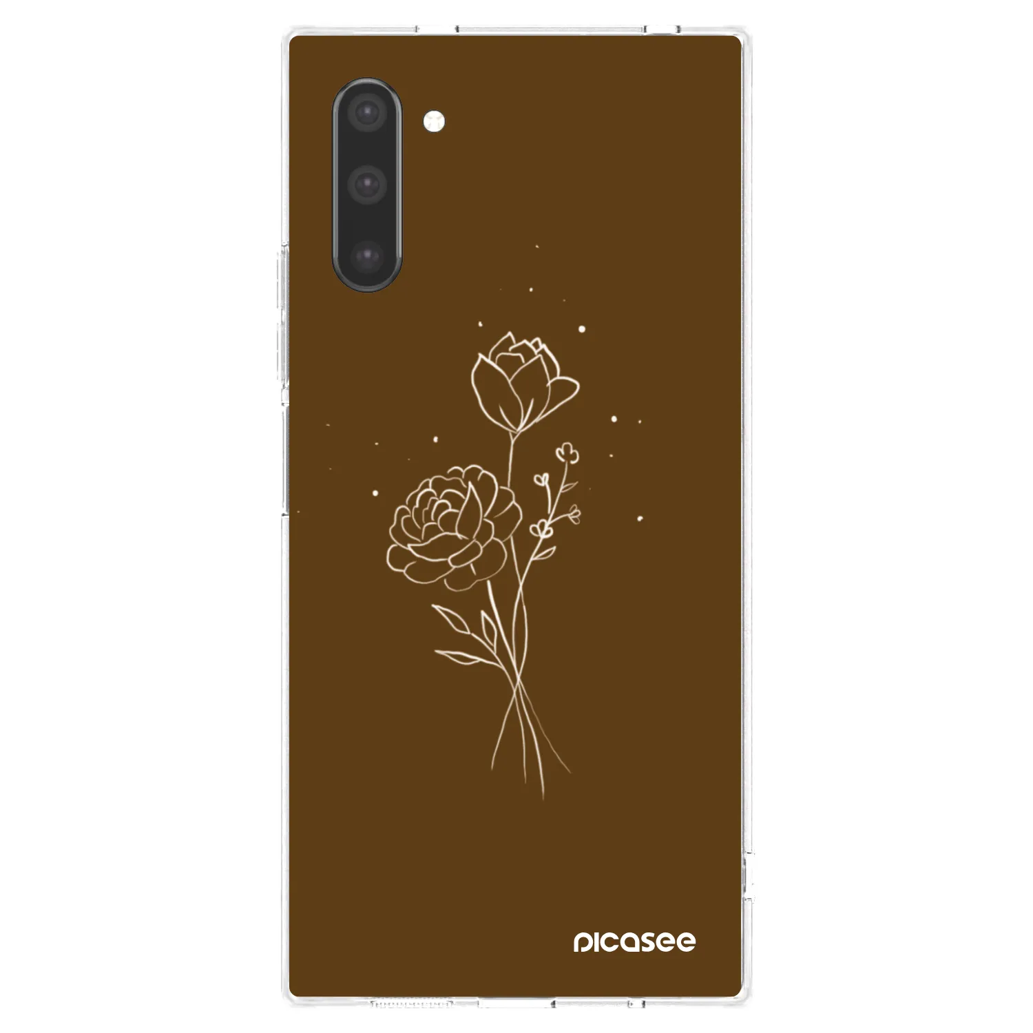 Picasee silikonski prozorni ovitek za Samsung Galaxy Note 10 N970F - Brown flowers