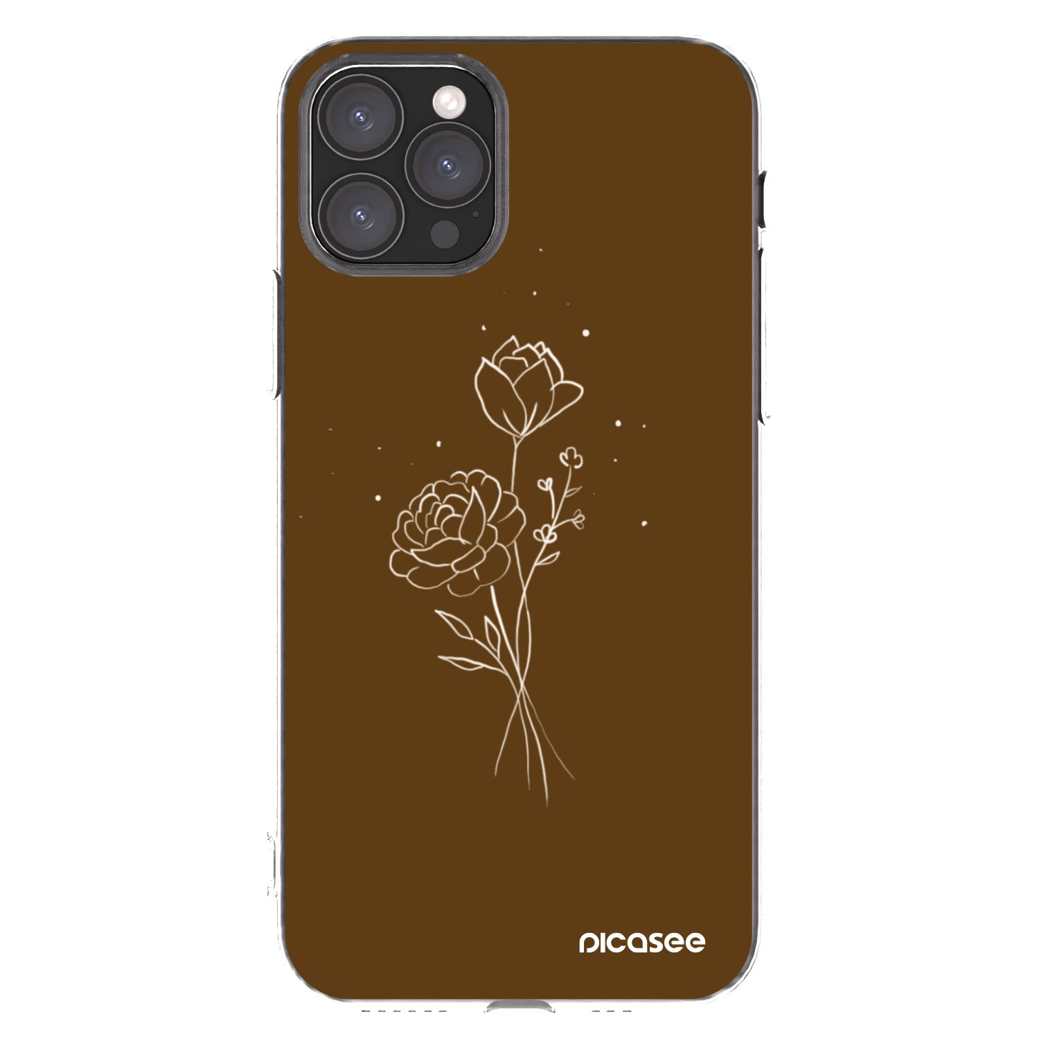 Picasee silikonski prozorni ovitek za Apple iPhone 11 Pro - Brown flowers
