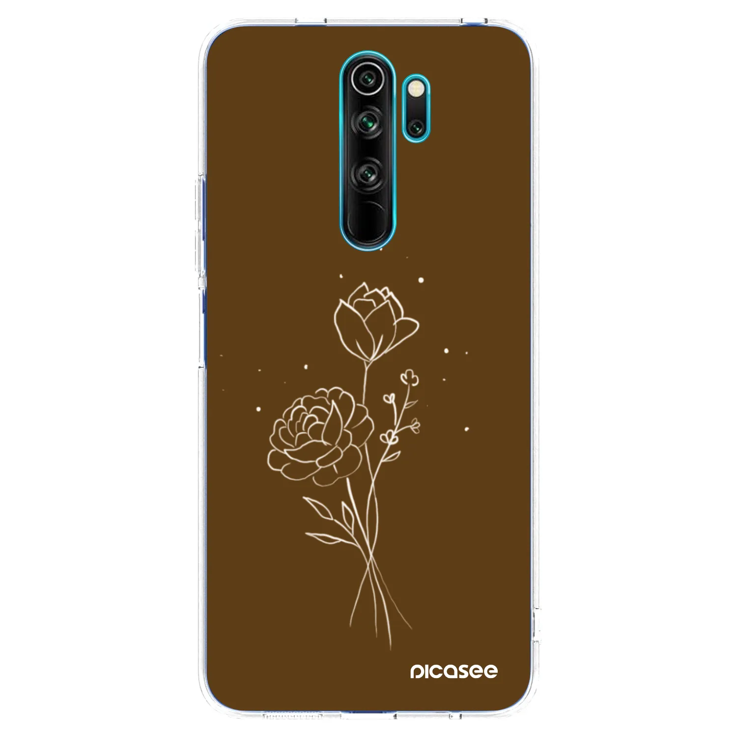 Picasee silikonski prozorni ovitek za Xiaomi Redmi Note 8 Pro - Brown flowers
