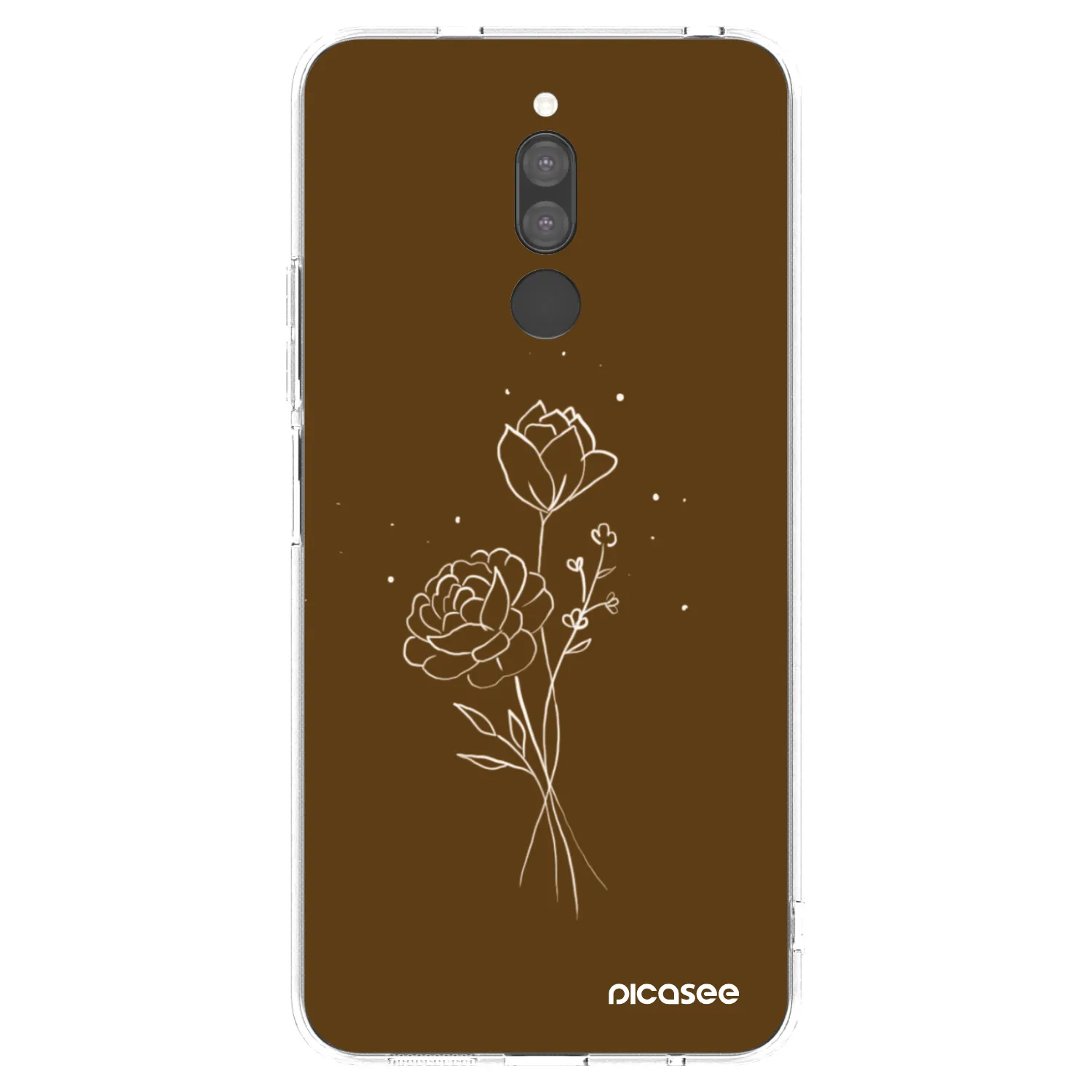 Picasee silikonski prozorni ovitek za Xiaomi Redmi 8 - Brown flowers