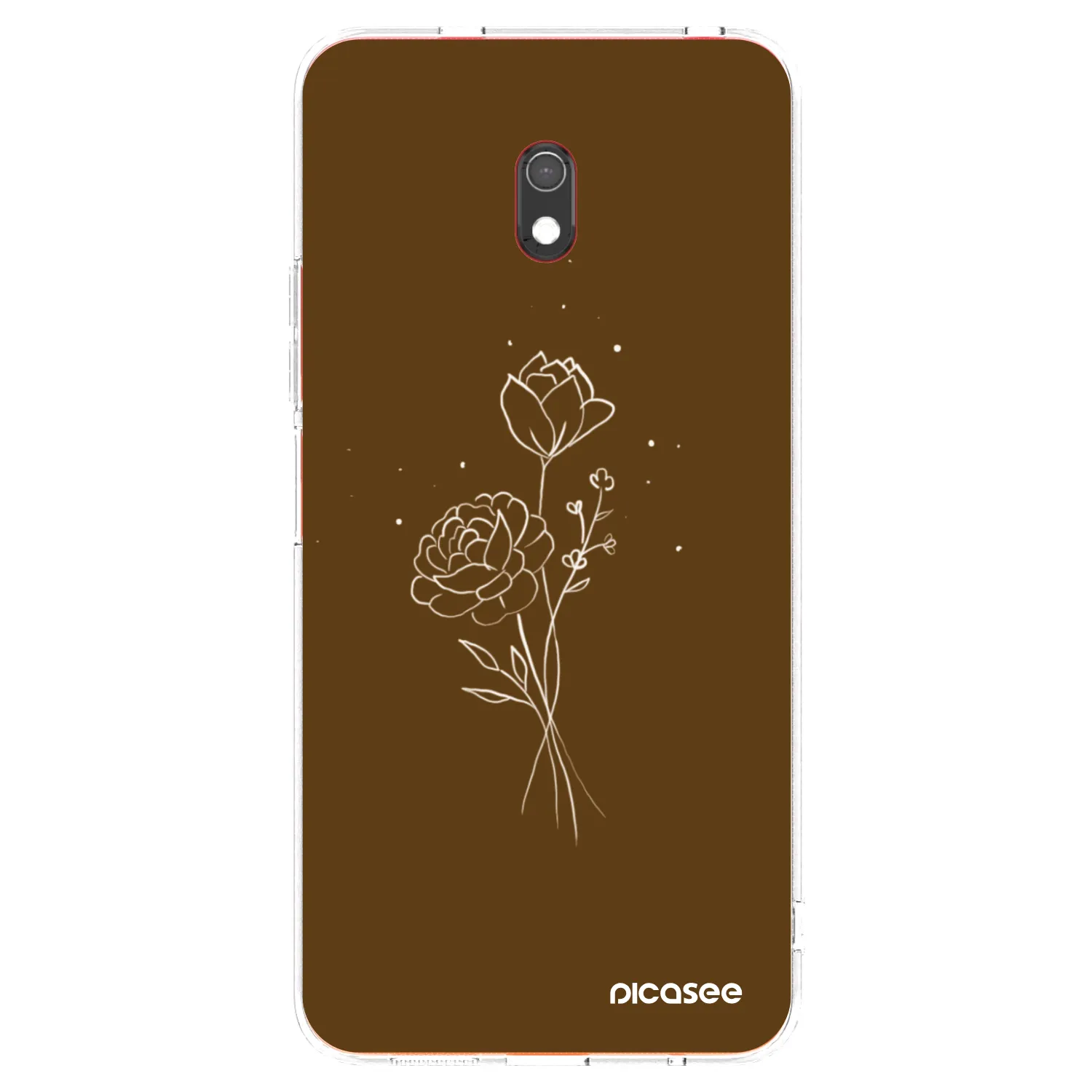 Picasee silikonski prozorni ovitek za Xiaomi Redmi 8A - Brown flowers