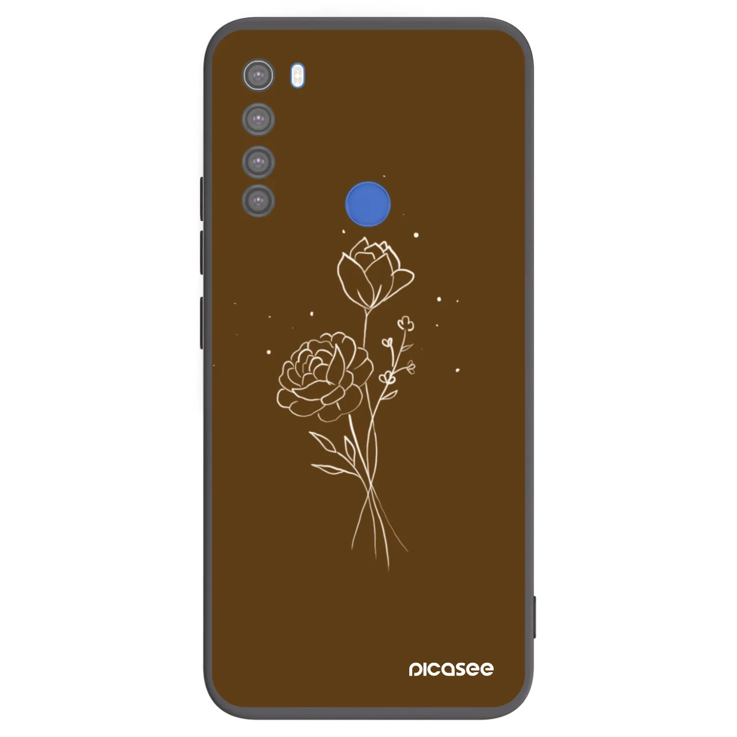 Picasee silikonski črni ovitek za Xiaomi Redmi Note 8T - Brown flowers