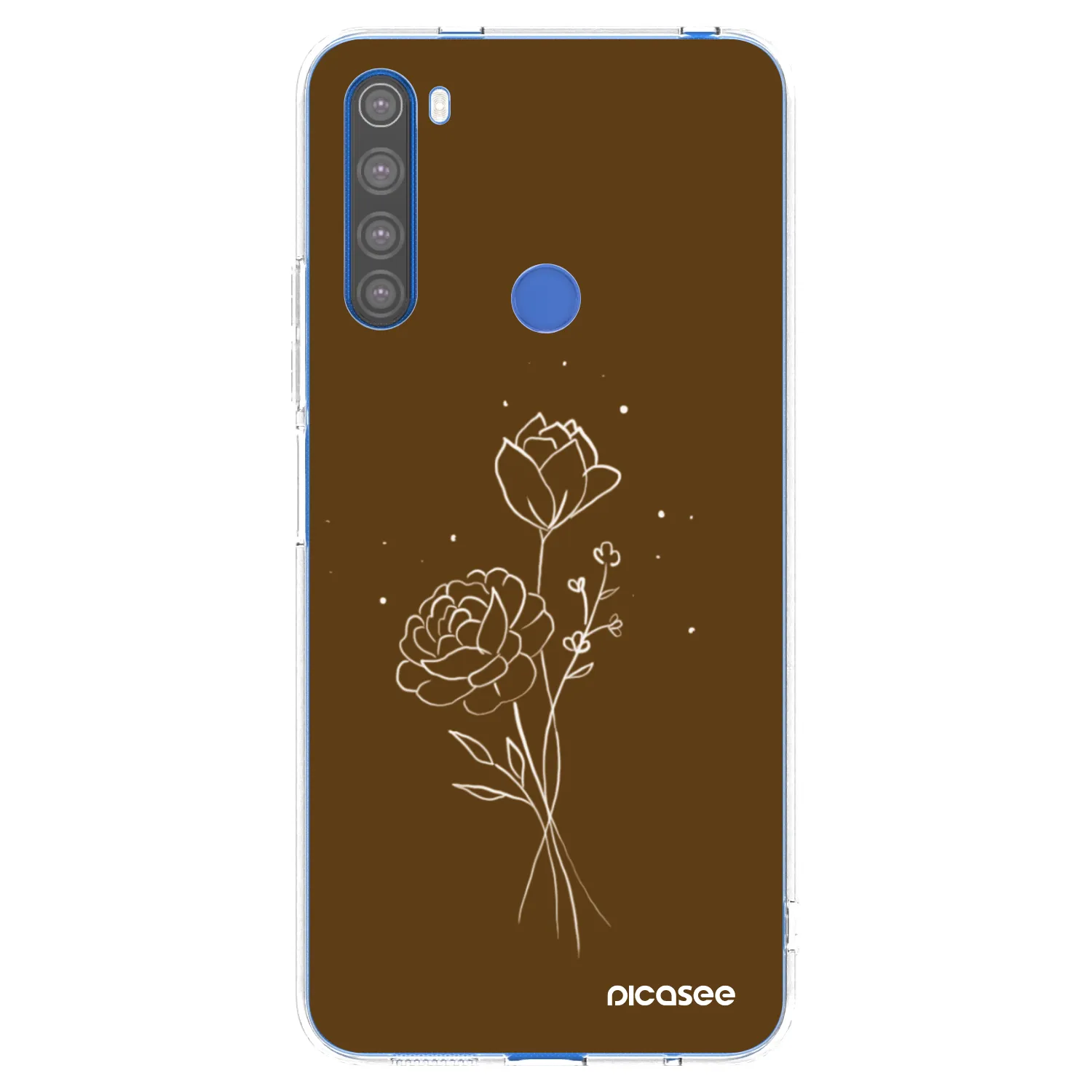 Picasee silikonski prozorni ovitek za Xiaomi Redmi Note 8T - Brown flowers