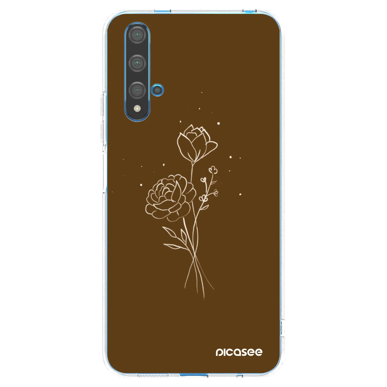 Picasee silikonski prozorni ovitek za Huawei Nova 5T - Brown flowers
