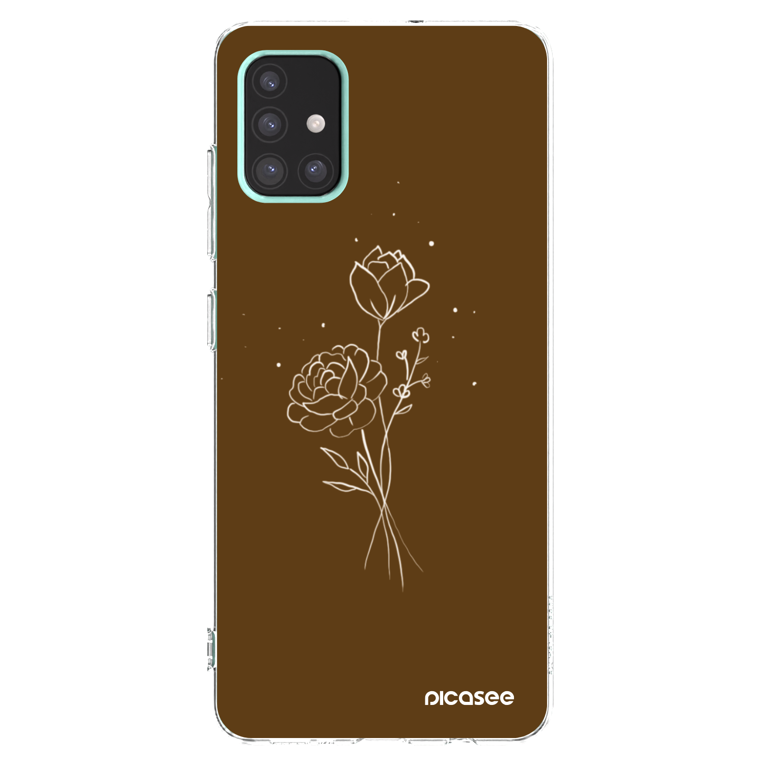 Picasee silikonski prozorni ovitek za Samsung Galaxy A51 A515F - Brown flowers