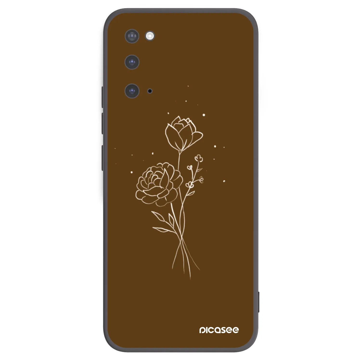 Picasee silikonski črni ovitek za Samsung Galaxy S20 G980F - Brown flowers