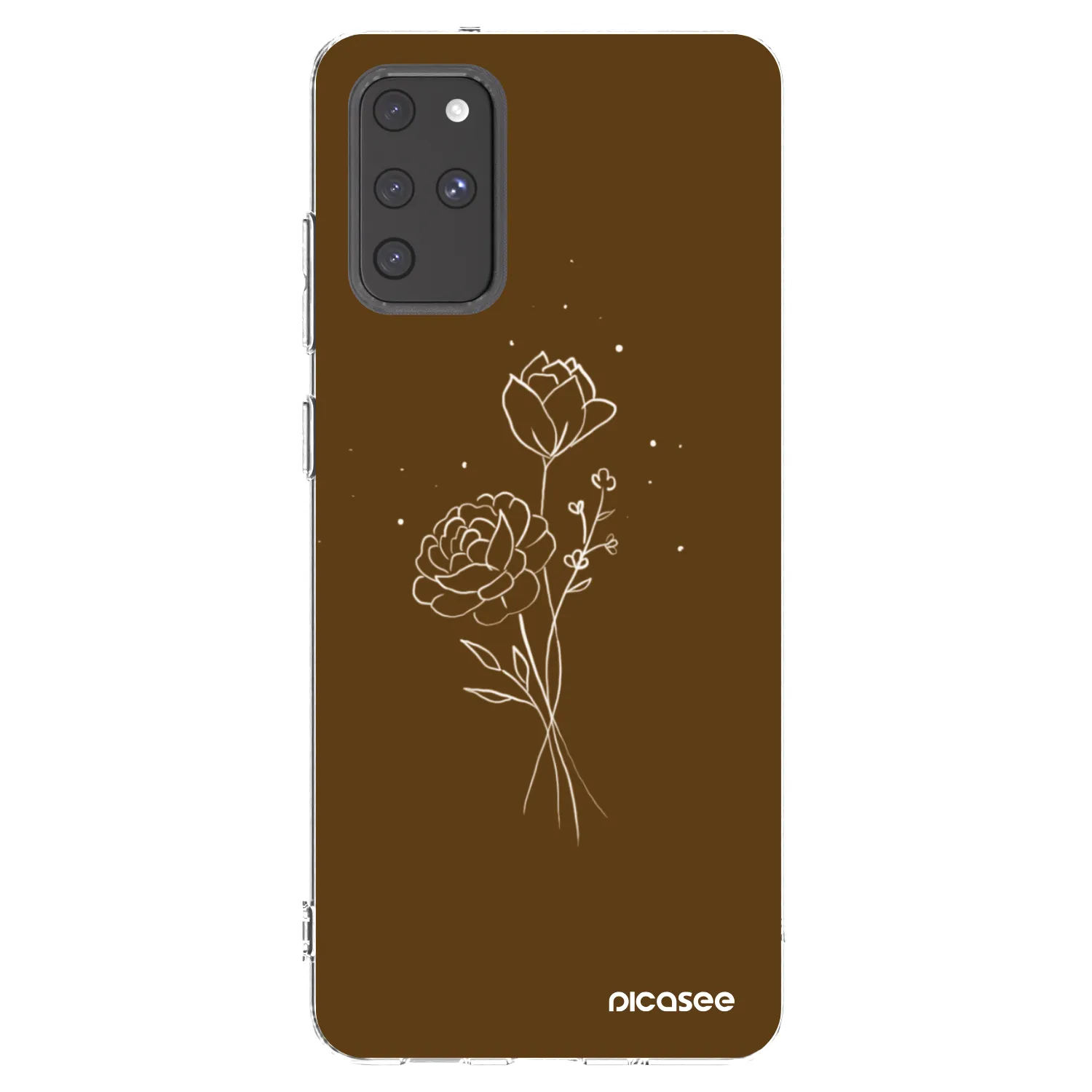 Picasee silikonski prozorni ovitek za Samsung Galaxy S20+ G985F - Brown flowers