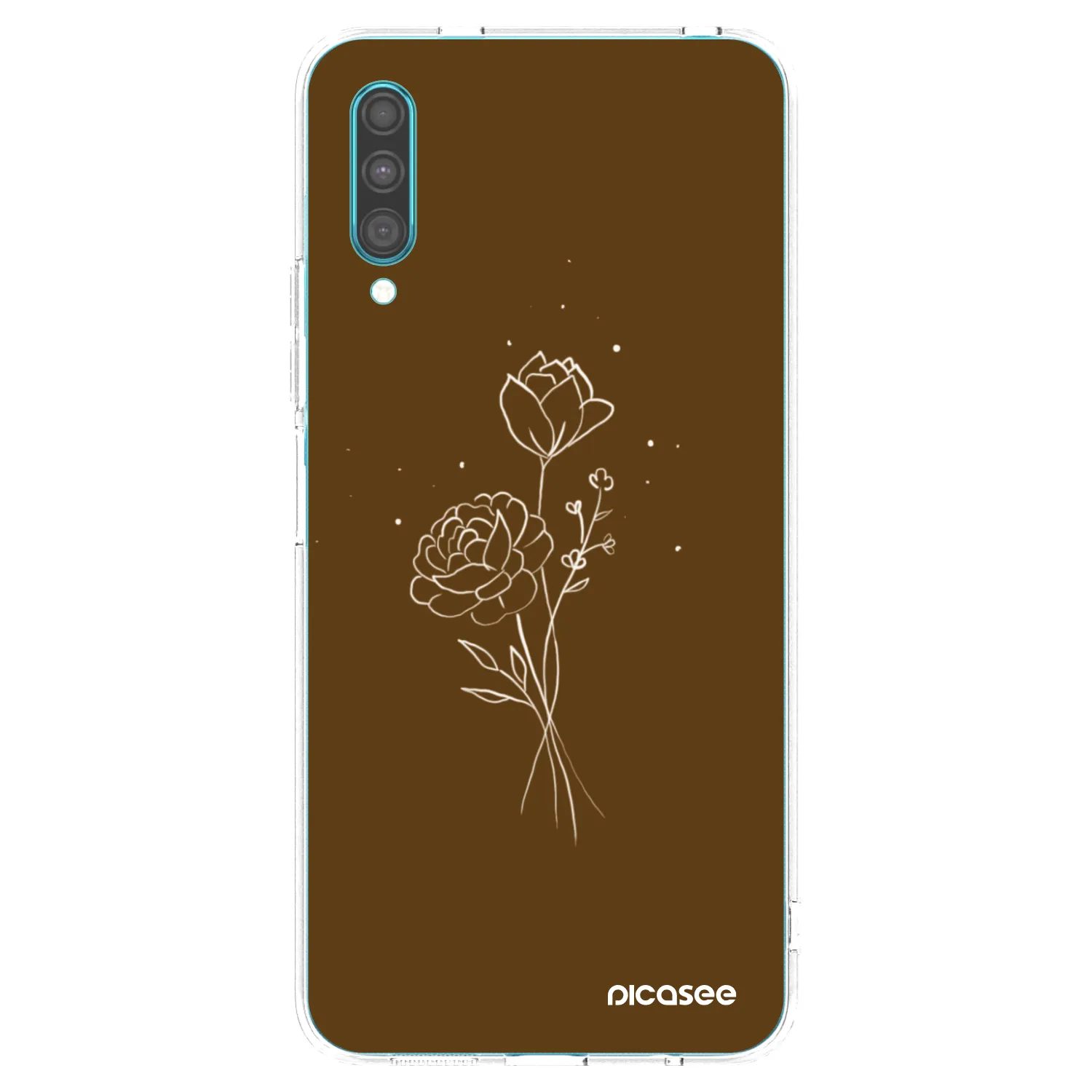 Picasee silikonski prozorni ovitek za Samsung Galaxy A30s A307F - Brown flowers
