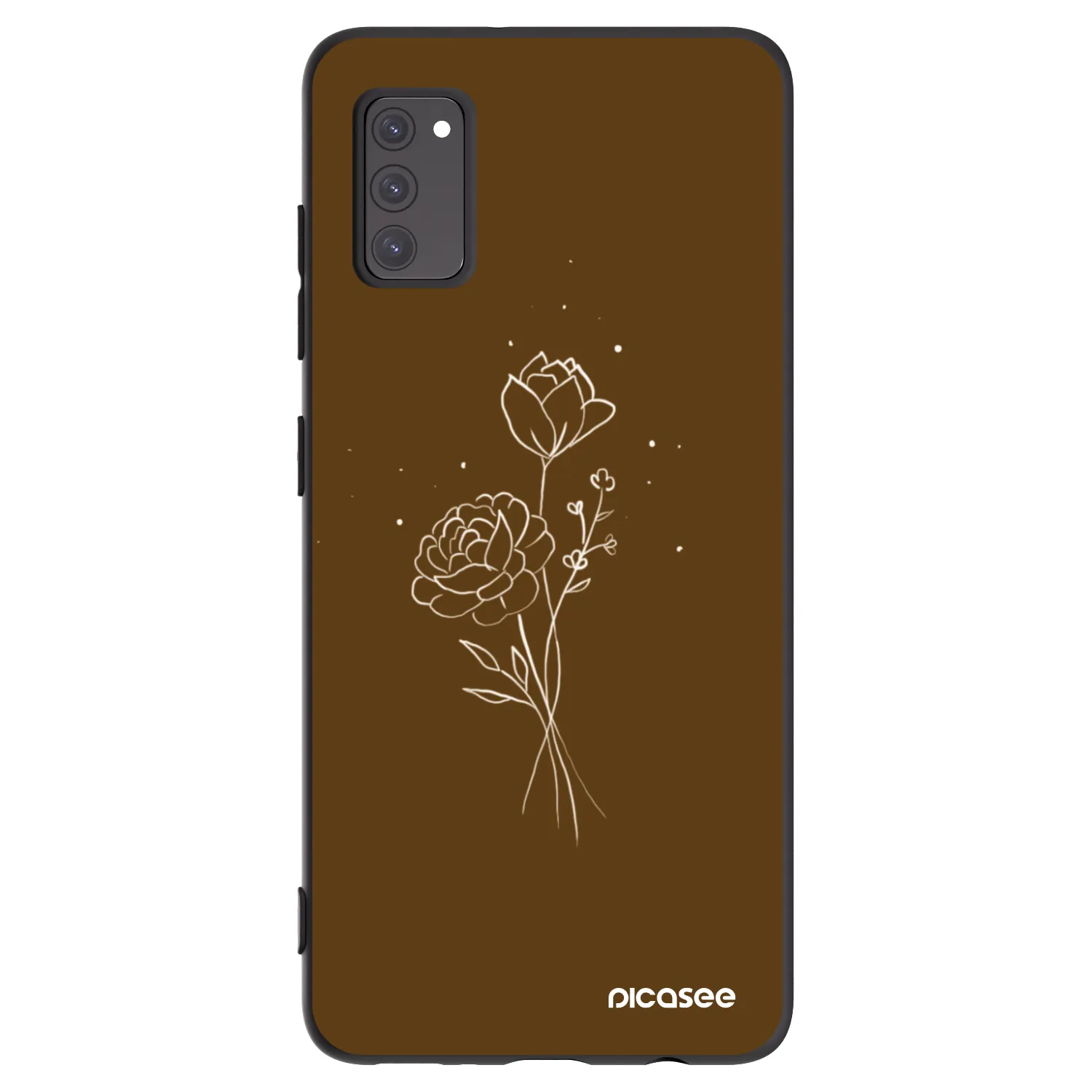 Picasee silikonski črni ovitek za Samsung Galaxy A41 A415F - Brown flowers