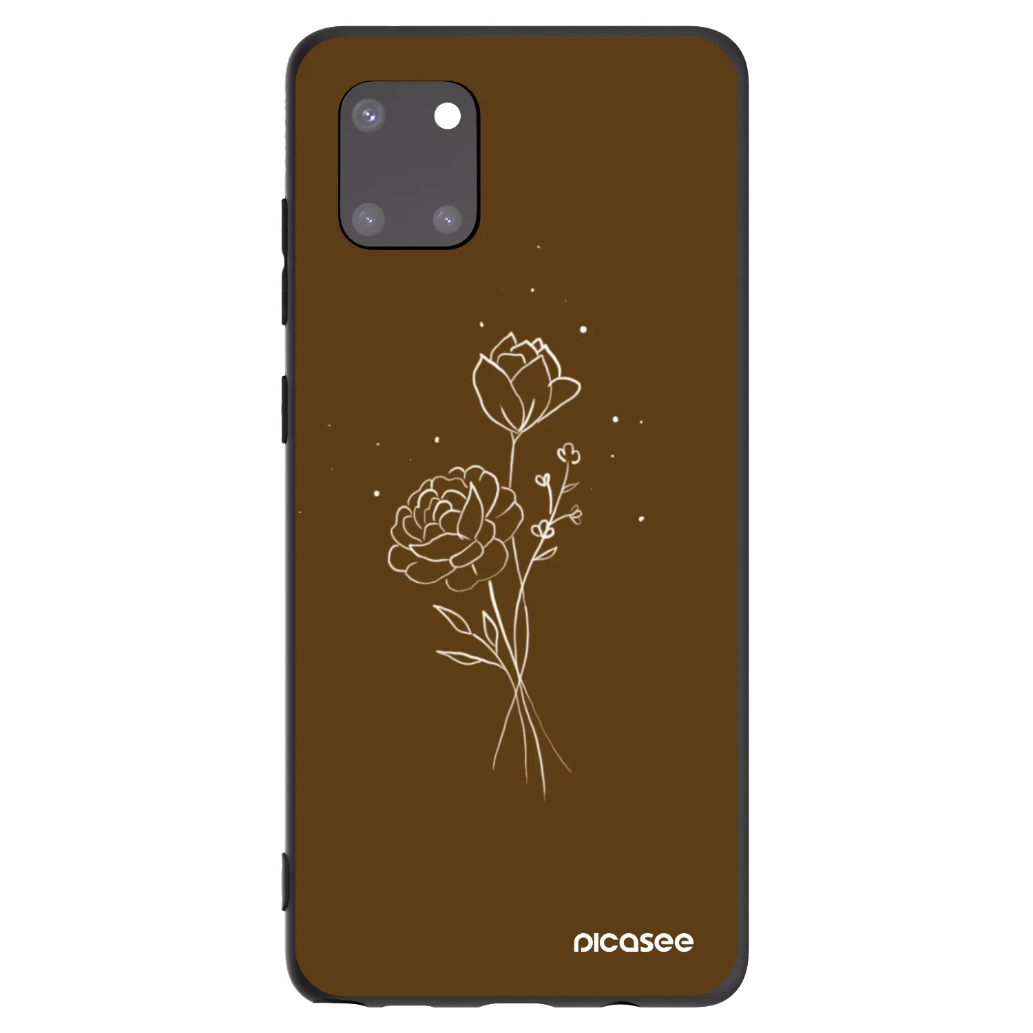 Picasee silikonski črni ovitek za Samsung Galaxy Note 10 Lite N770F - Brown flowers