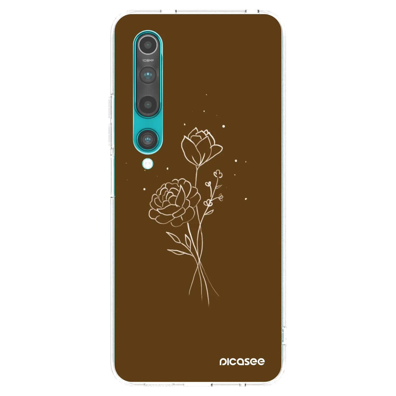 Picasee silikonski prozorni ovitek za Xiaomi Mi 10 - Brown flowers