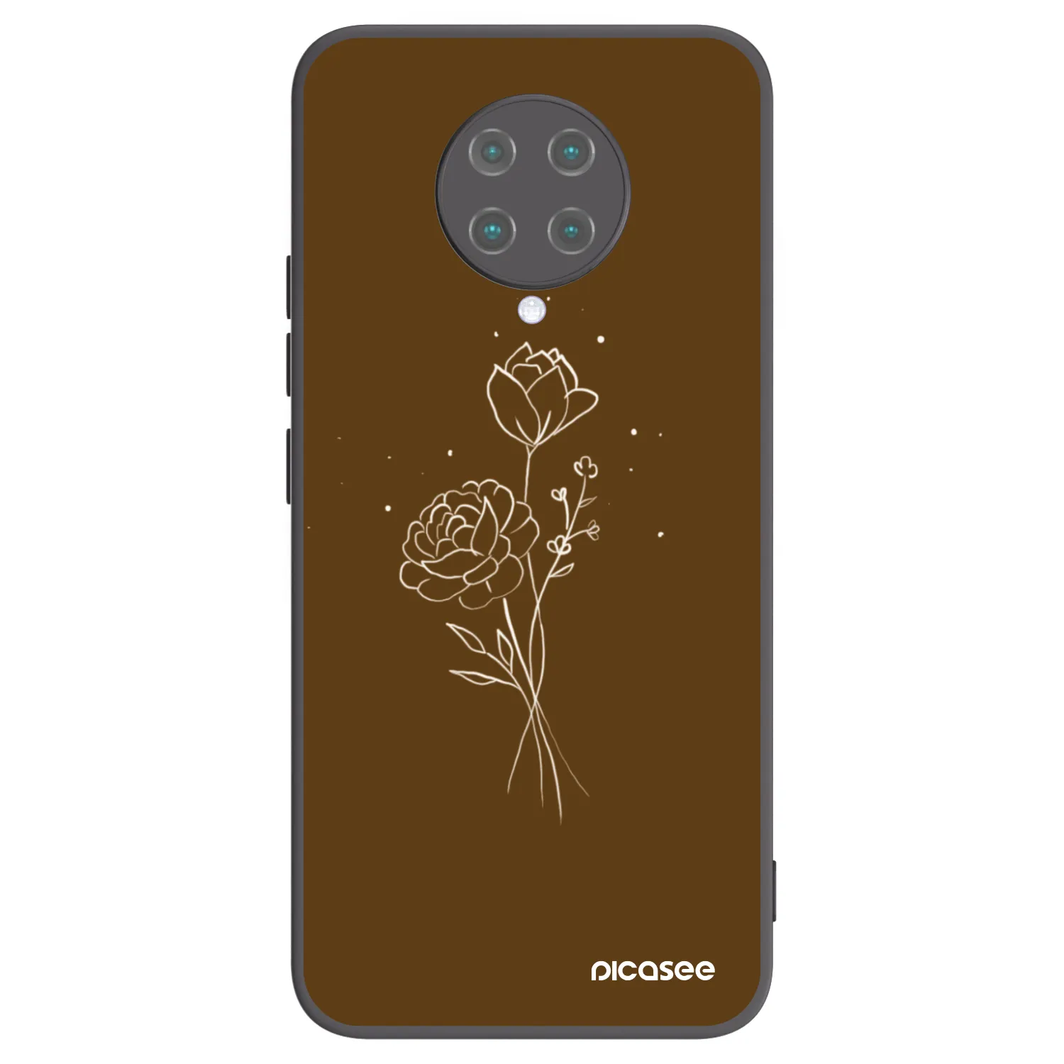 Picasee silikonski črni ovitek za Xiaomi Poco F2 Pro - Brown flowers