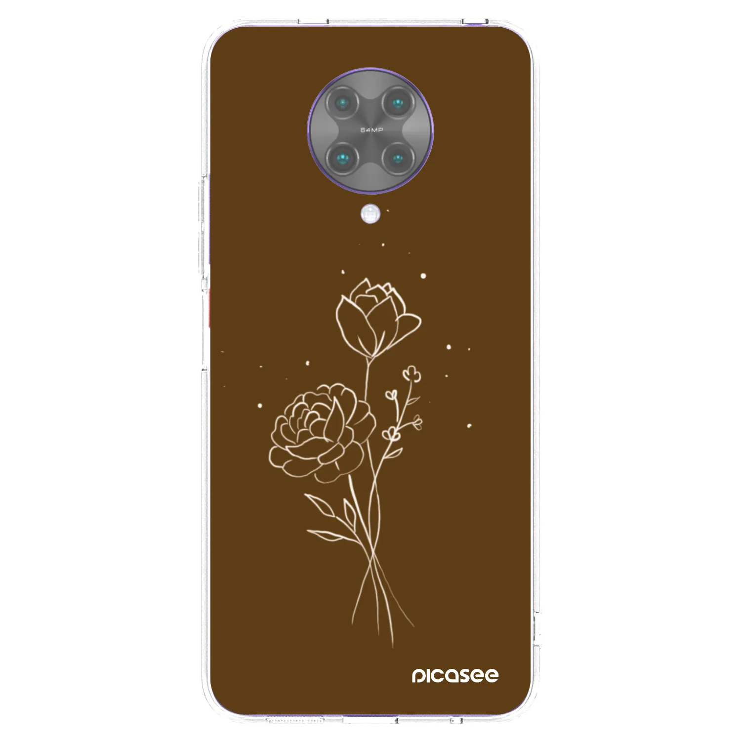 Picasee silikonski prozorni ovitek za Xiaomi Poco F2 Pro - Brown flowers
