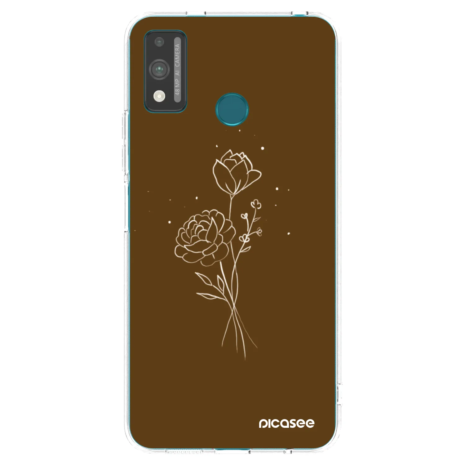 Picasee silikonski prozorni ovitek za Honor 9X Lite - Brown flowers