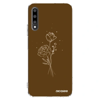Picasee silikonski prozorni ovitek za Honor 9X Pro - Brown flowers