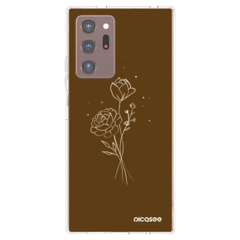 Picasee silikonski prozorni ovitek za Samsung Galaxy Note 20 Ultra - Brown flowers