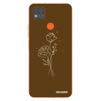 Picasee silikonski prozorni ovitek za Xiaomi Redmi 9C - Brown flowers