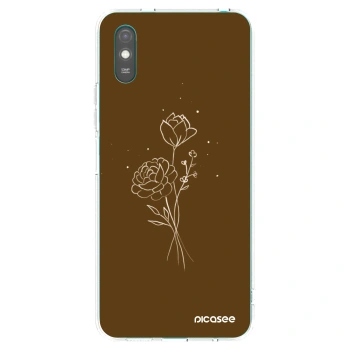 Picasee silikonski prozorni ovitek za Xiaomi Redmi 9A - Brown flowers