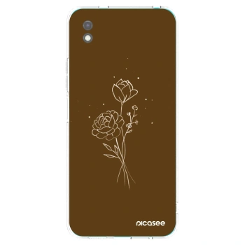 Picasee silikonski črni ovitek za Xiaomi Redmi 9A - Brown flowers